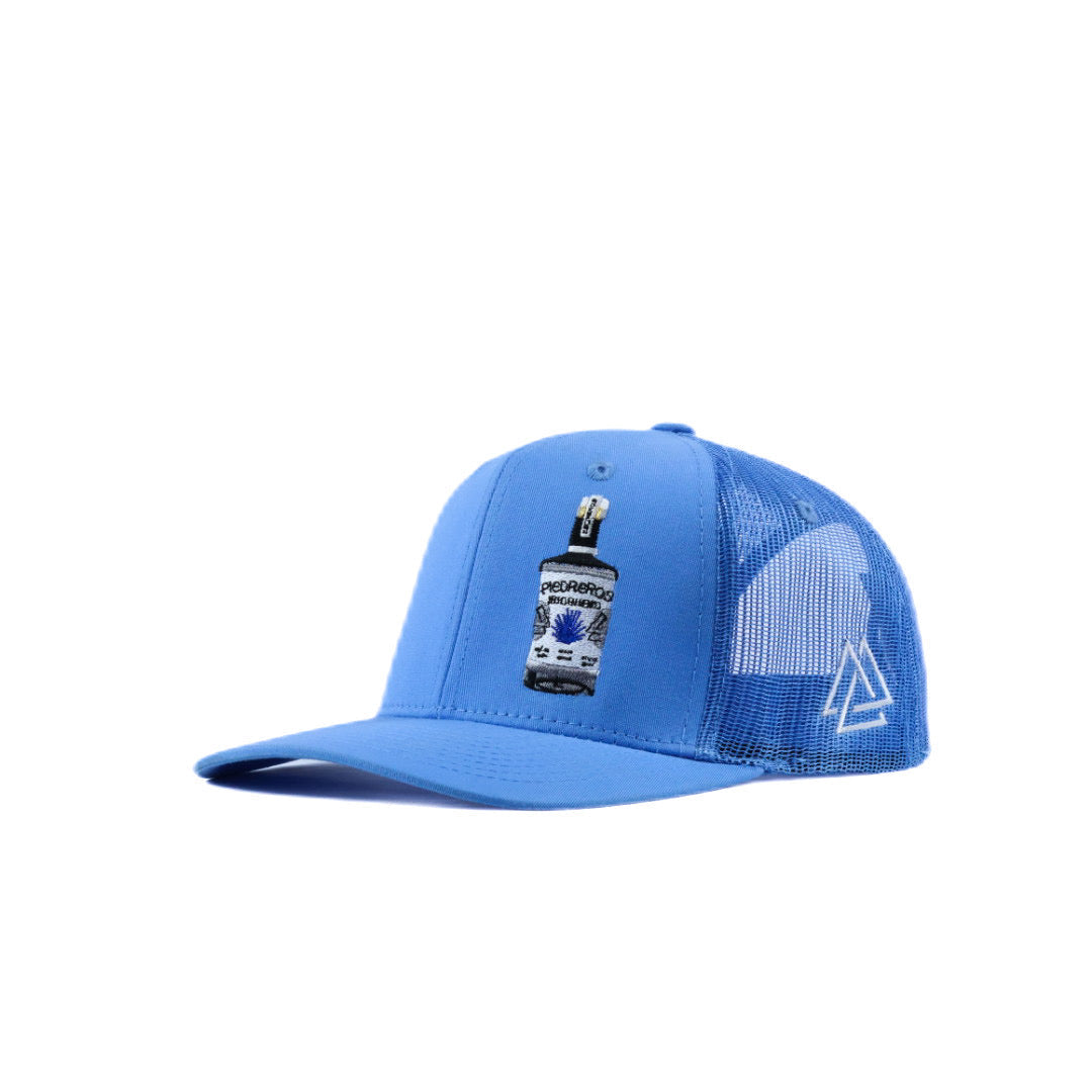 Blue cap with a tequila logo 