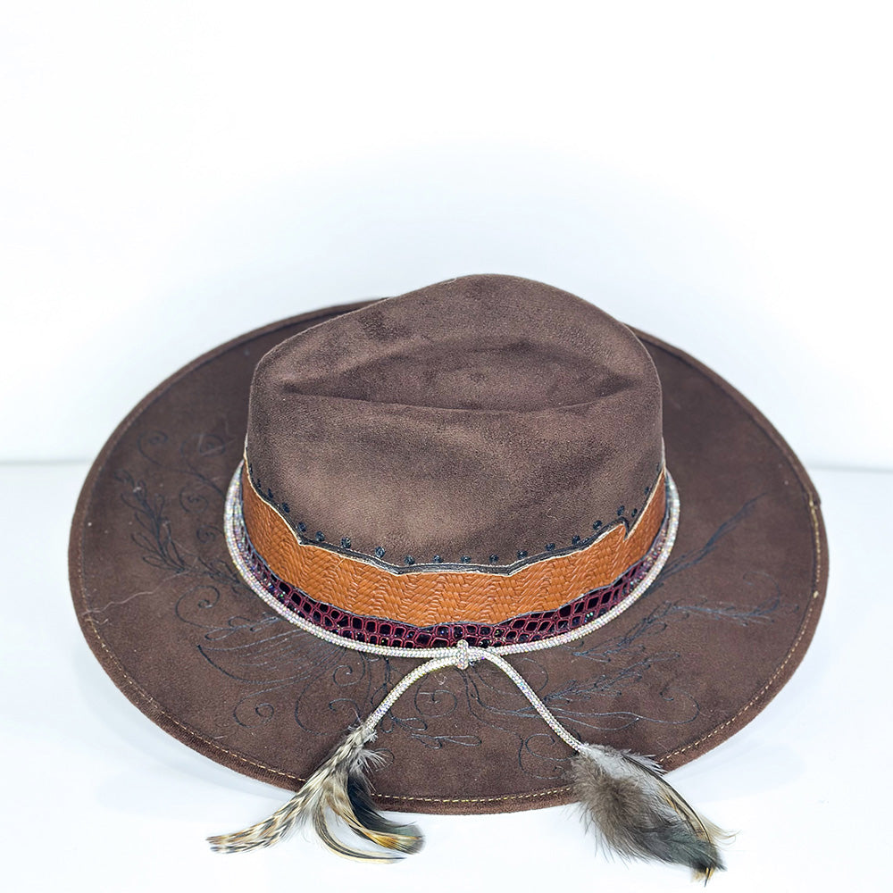 Brunette Getty Hat — angled view of Cuadra Piedreros cap
