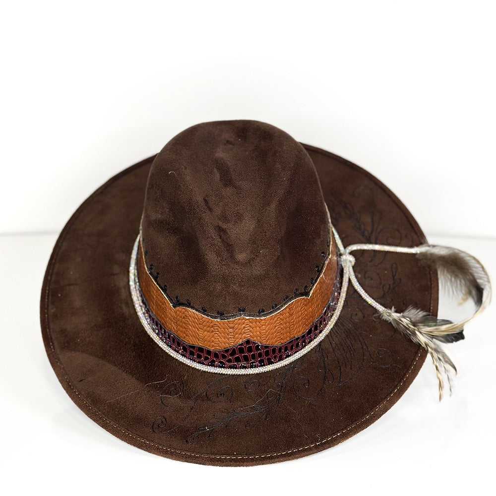 Brunette Getty Hat — detail shot of Cuadra Piedreros cap