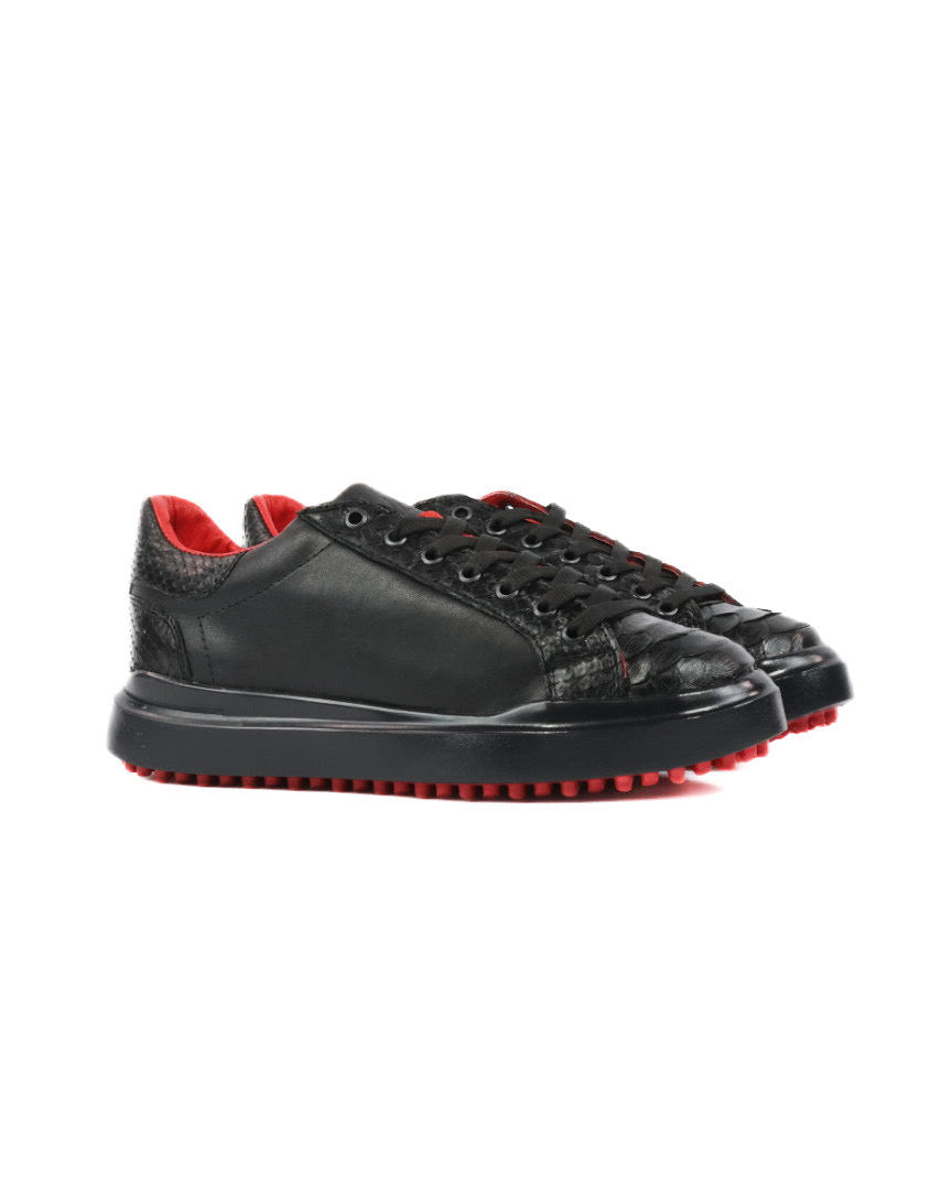 Mens Python Leather Sneakers