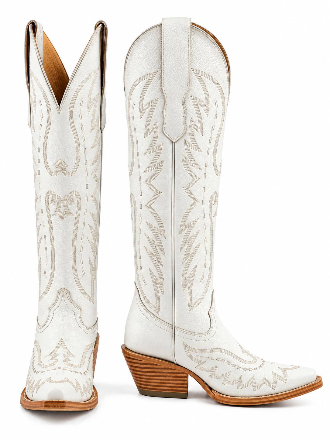 The Renata — Cowhide Snip Toe Women's Cowboy Boot, front and side view
