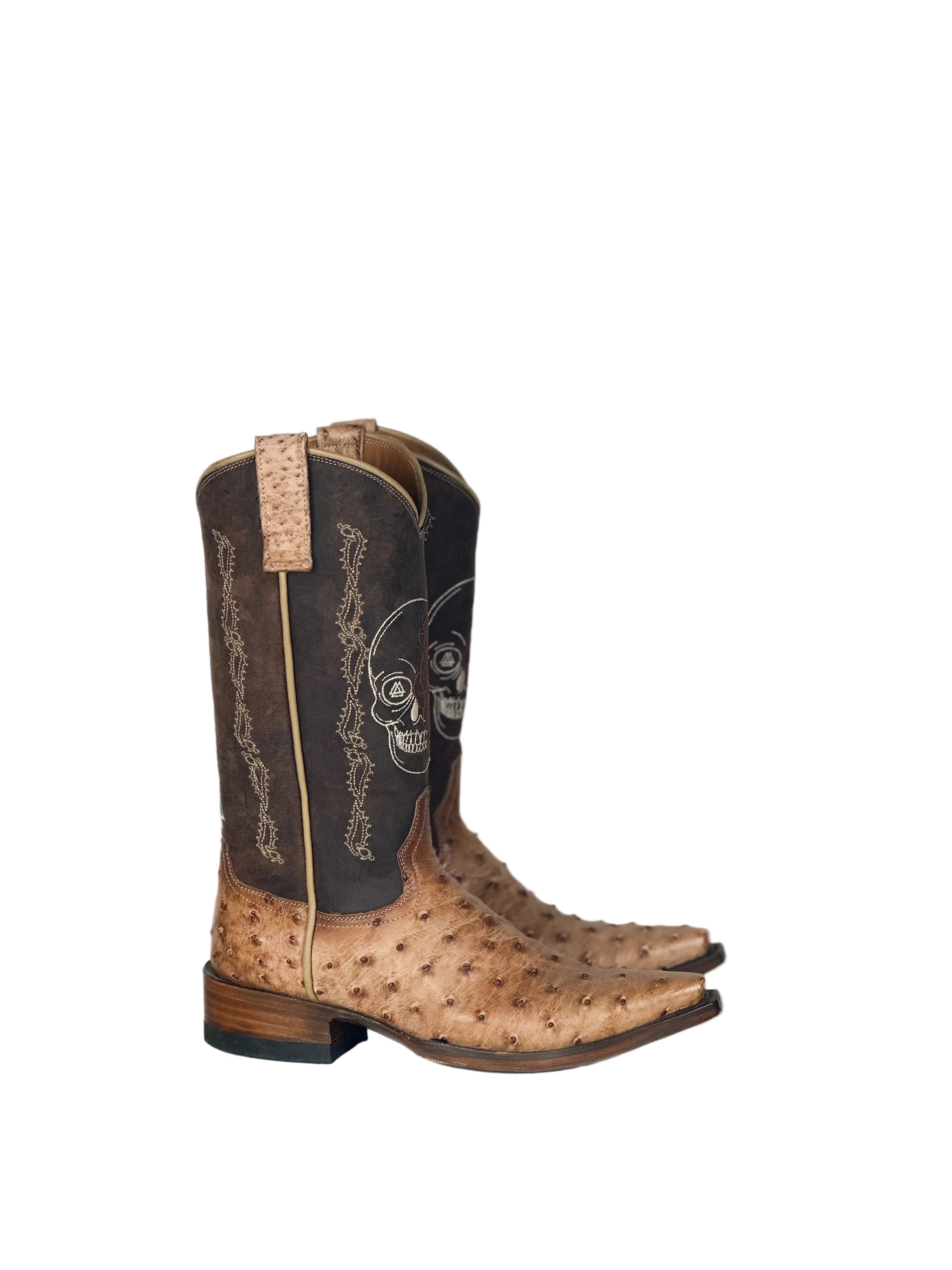 Womens Ostrich Skull Boots
