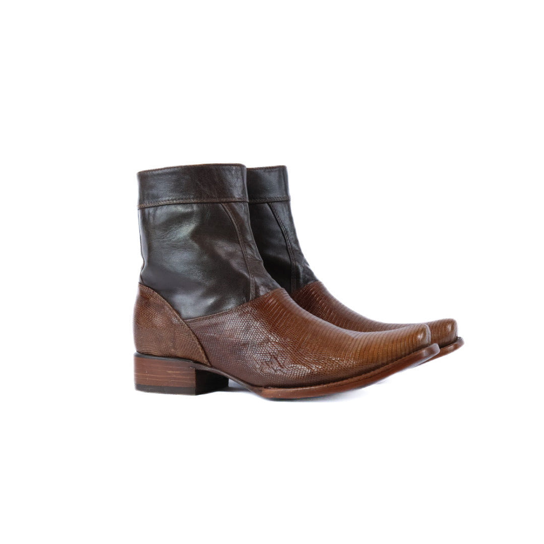 Brown square Lizard boots