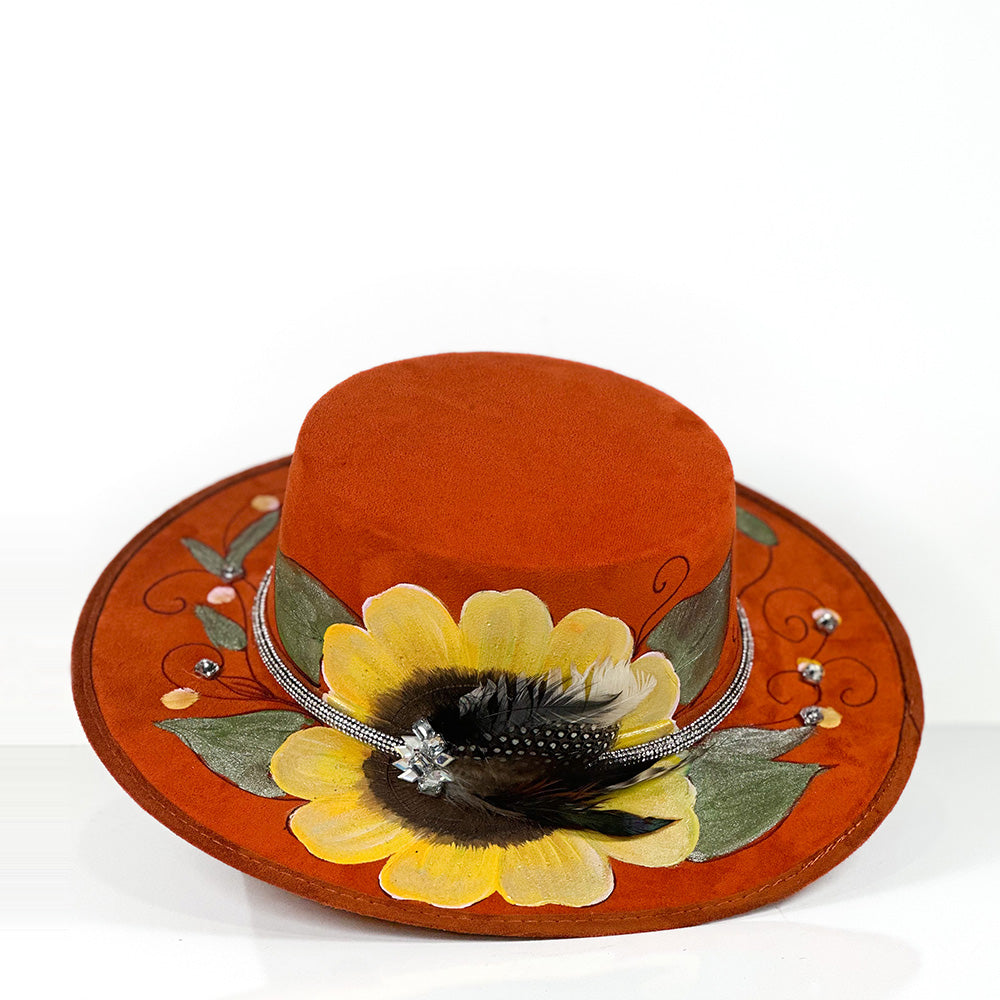 Calhoun sunflower Hat — profile view of Cuadra Piedreros cap