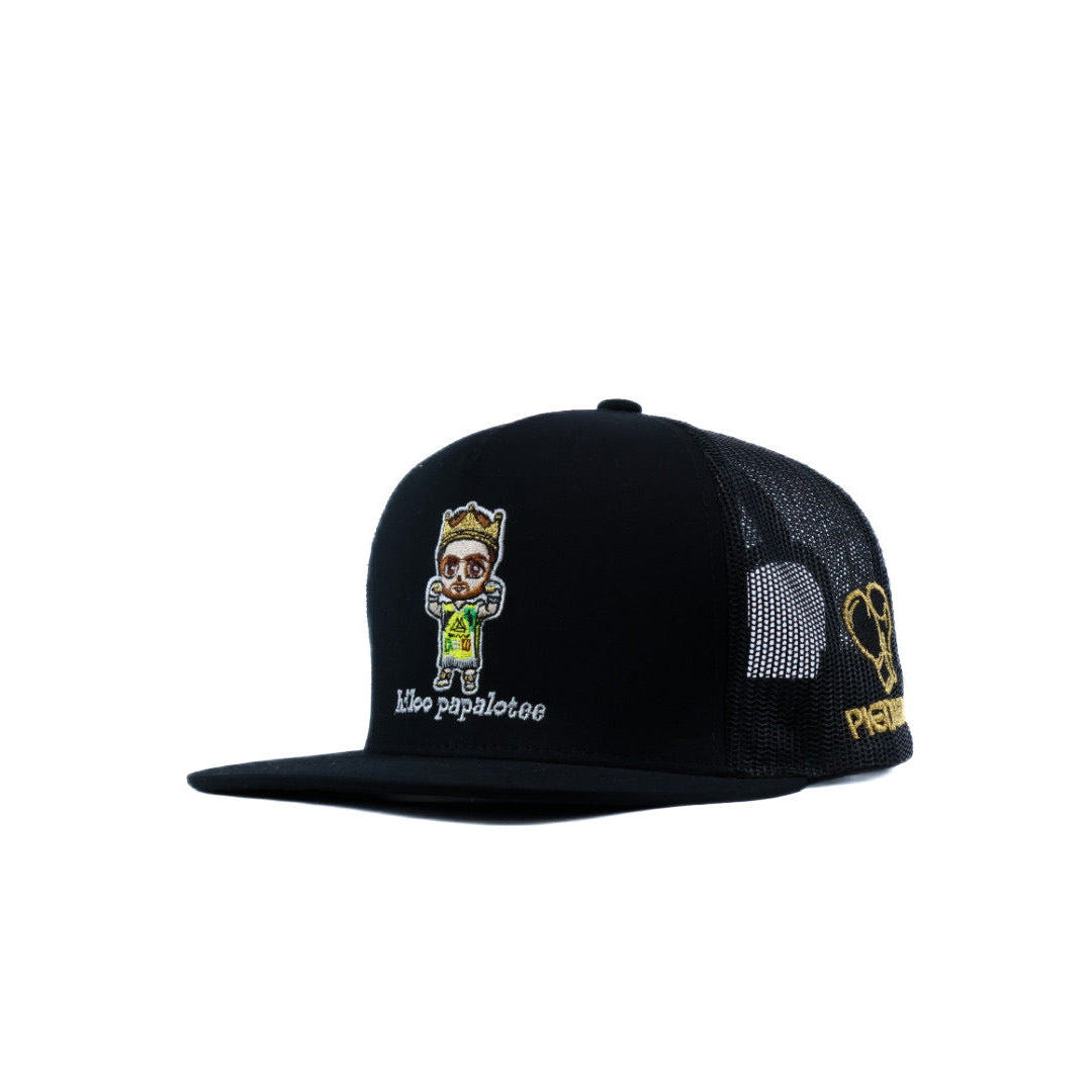 black canelo cap with 'hilo papalote' phrase