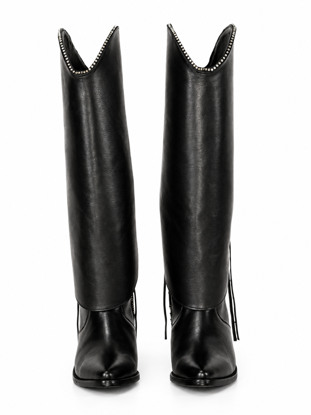 The Fringe Pearl — Leather Women's Cowboy Boot, angled view