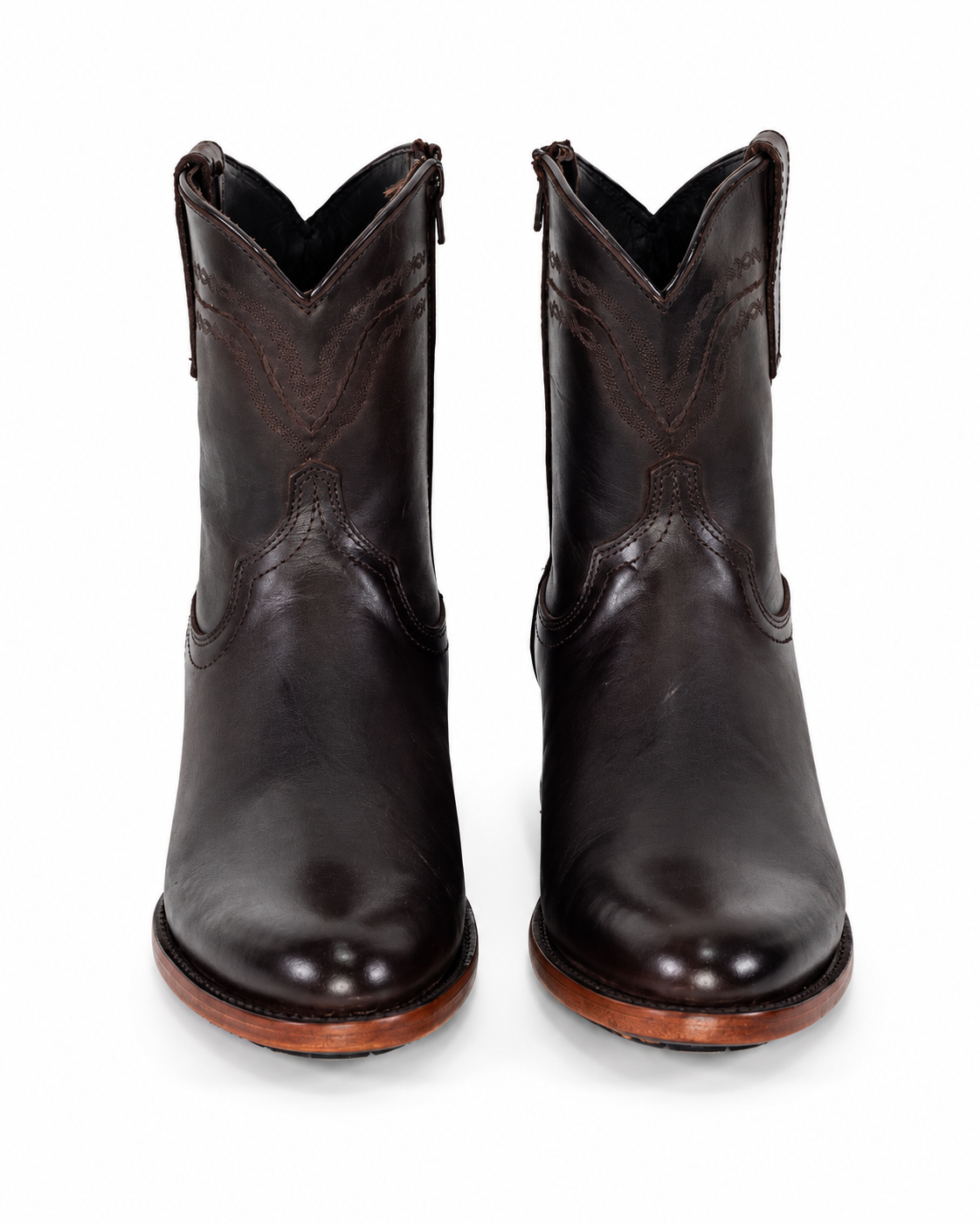 The Pecos — Deer Leather Round Toe Men's Cowboy Boot, angled view