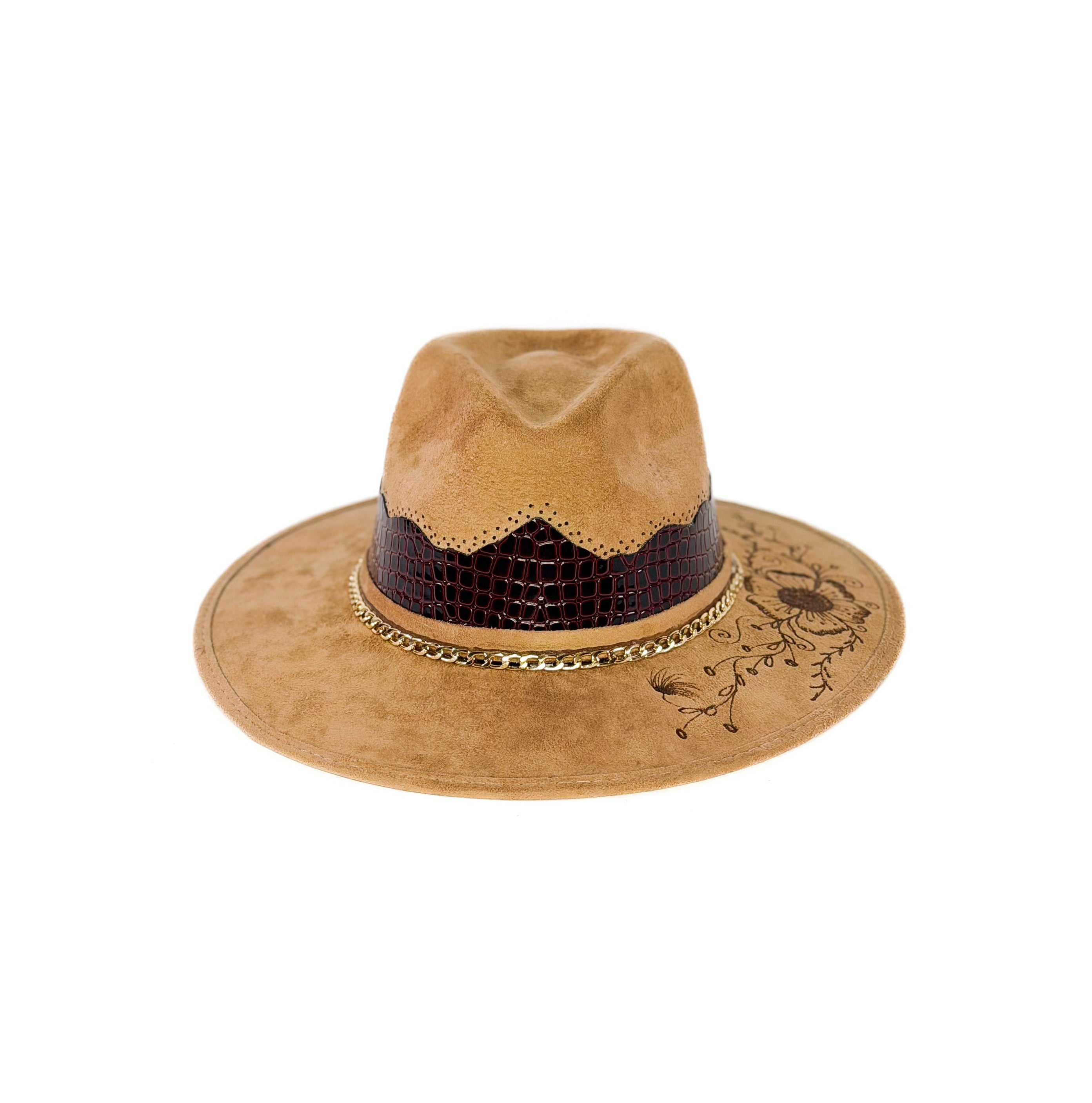 Roscoe Chains Gold Hat — side view of Cuadra Piedreros cap