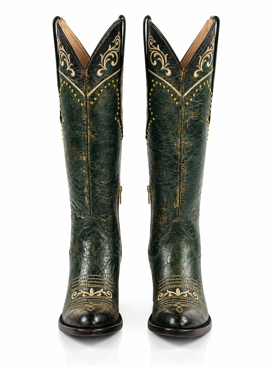 The Reina — Leather Women's Cowboy Boot, angled view