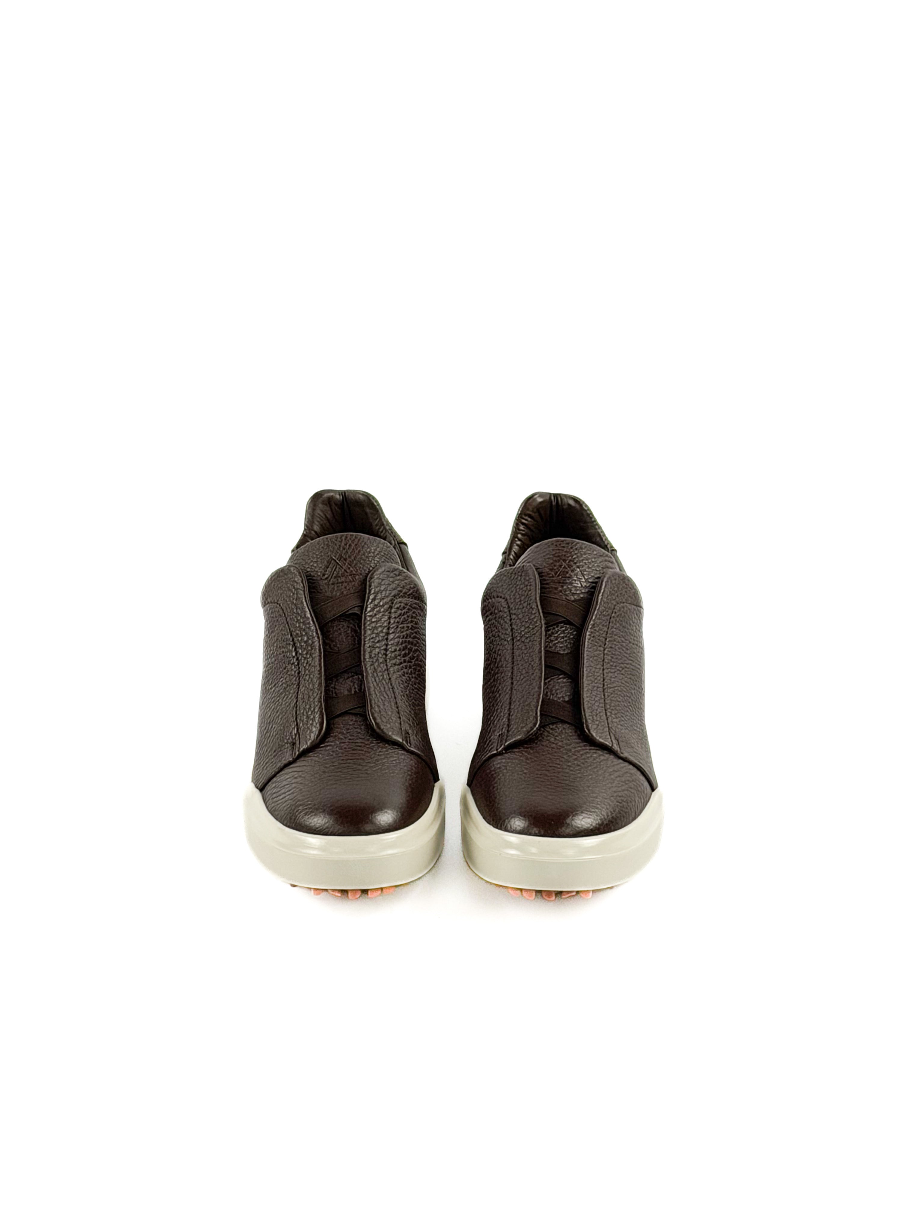Brown leather Sneakers slip on