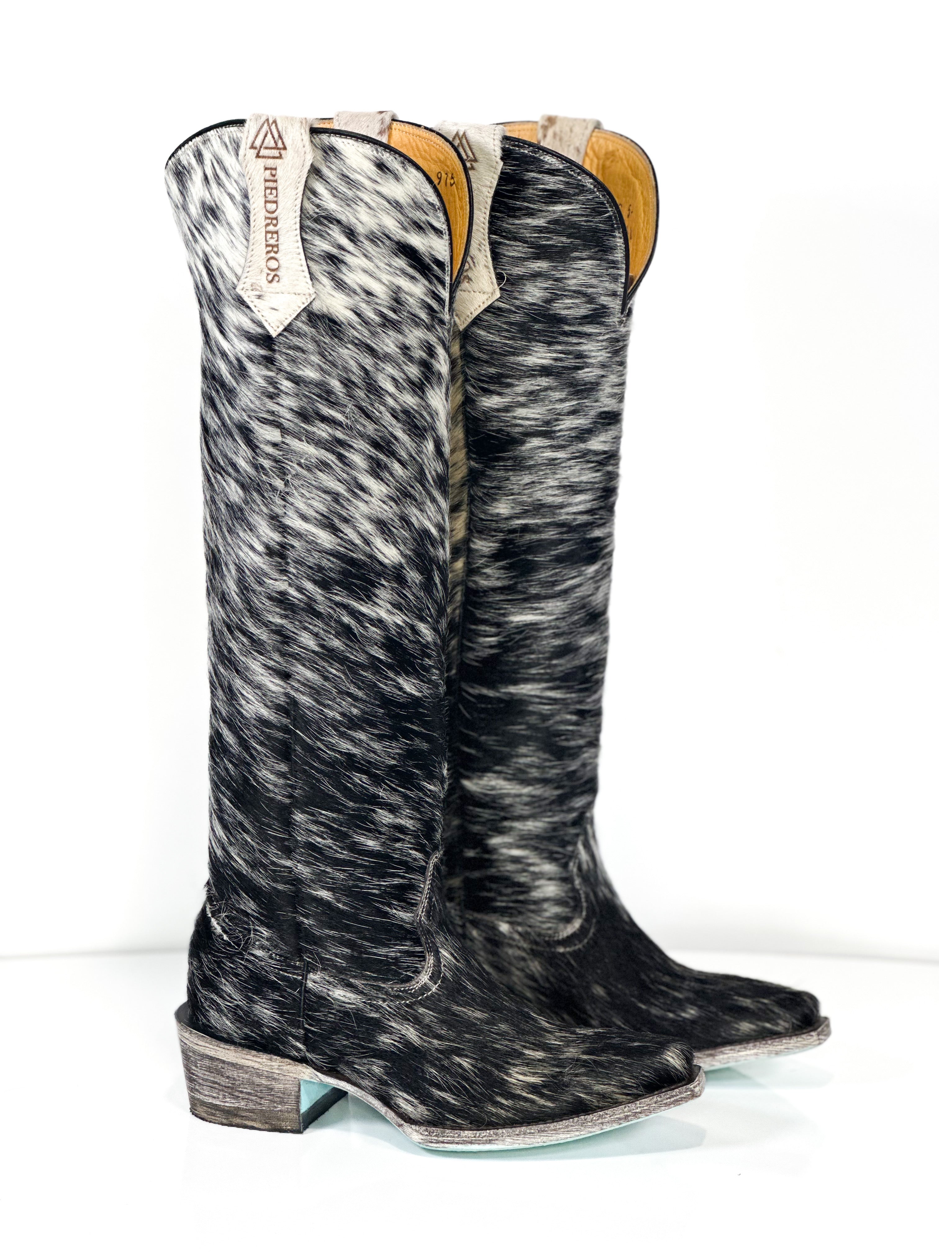 Azeri Cowhide Boot — lifestyle shot of handmade western boots
