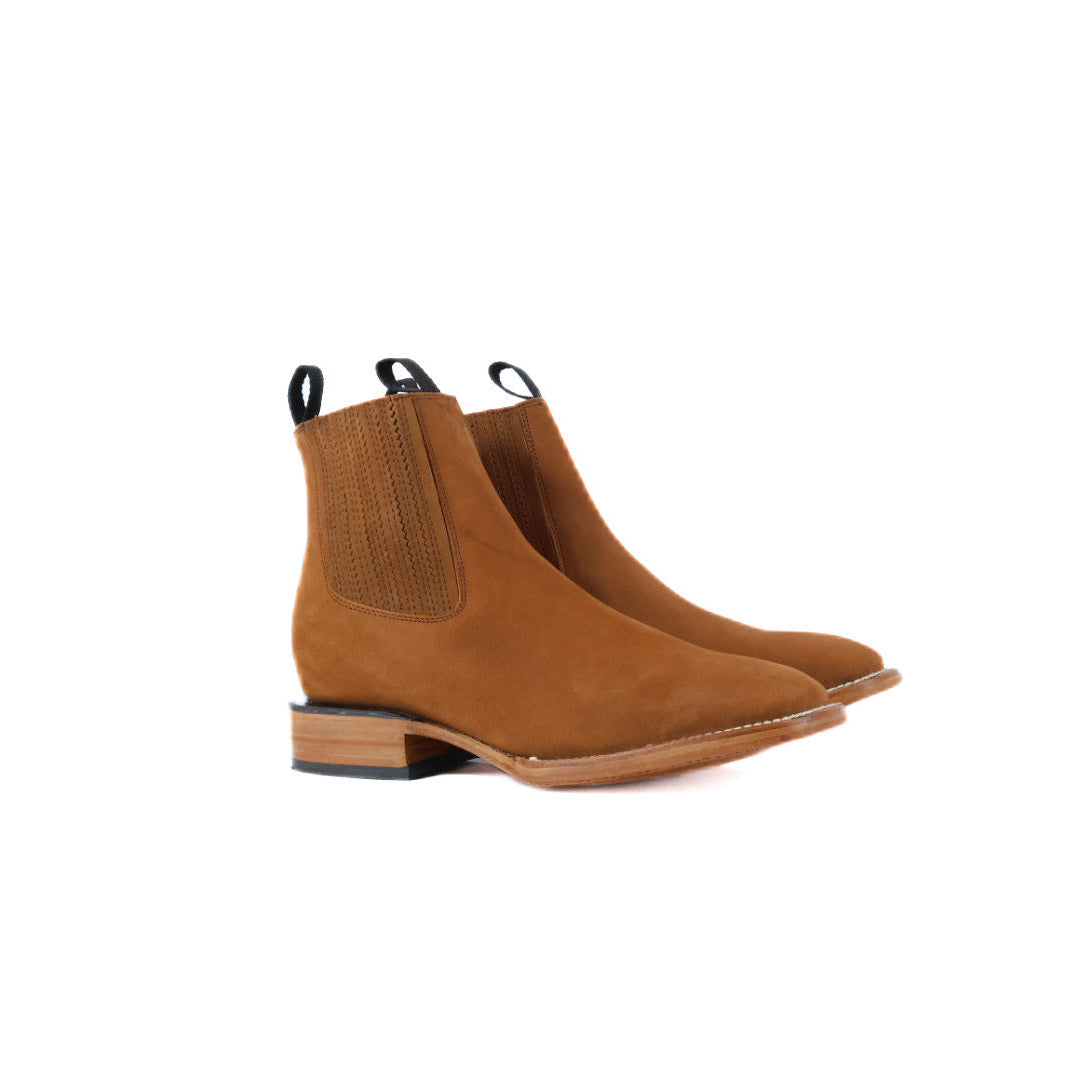 Bronze square toe botines