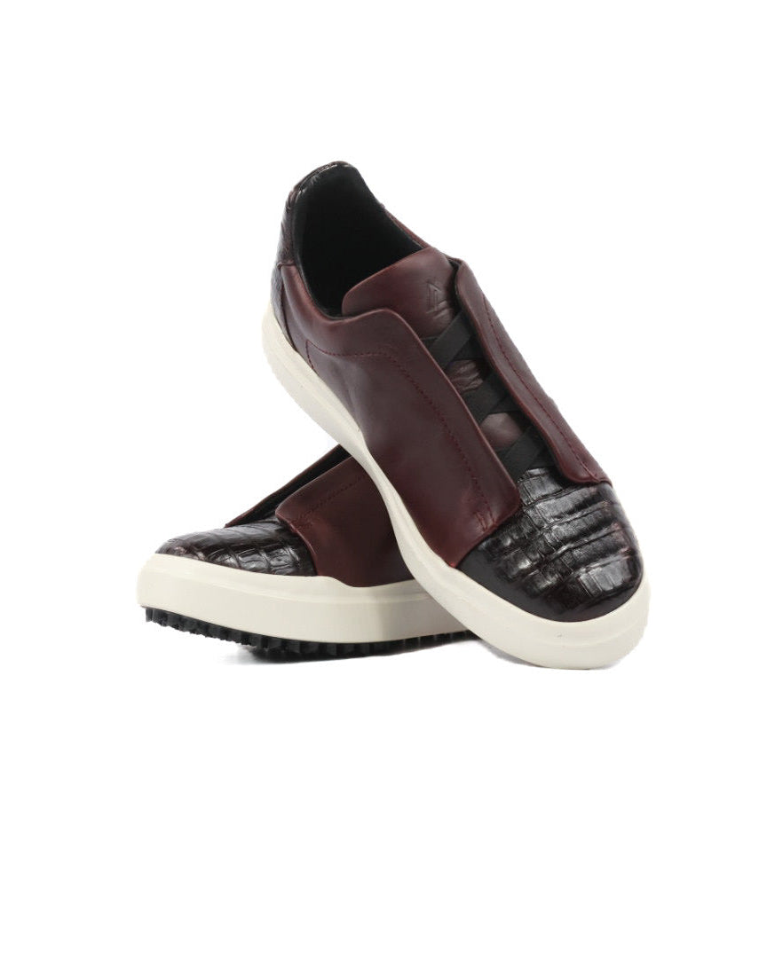 Mens Croc Leather Sneakers