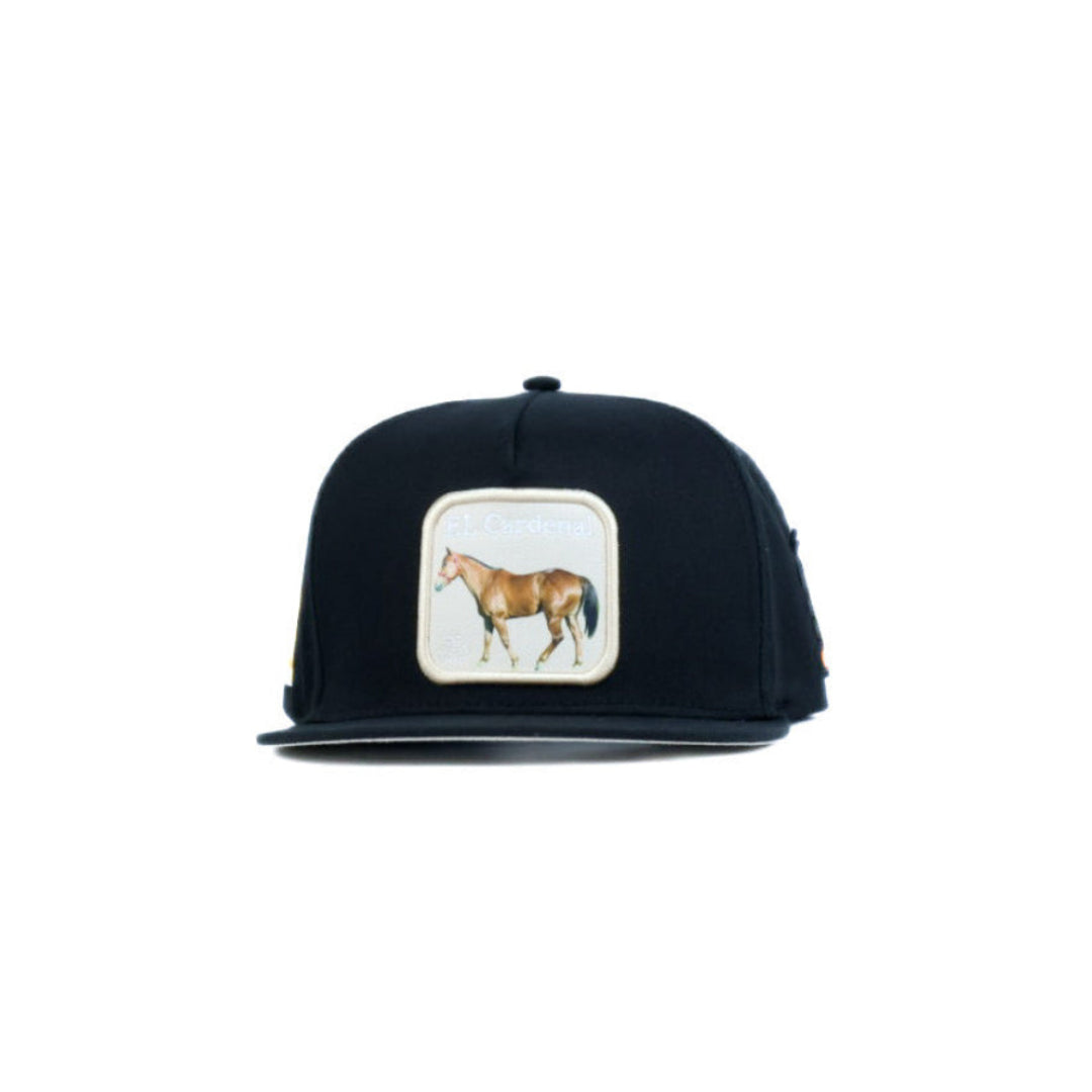 Snapback cap with piedreros horse and side logos