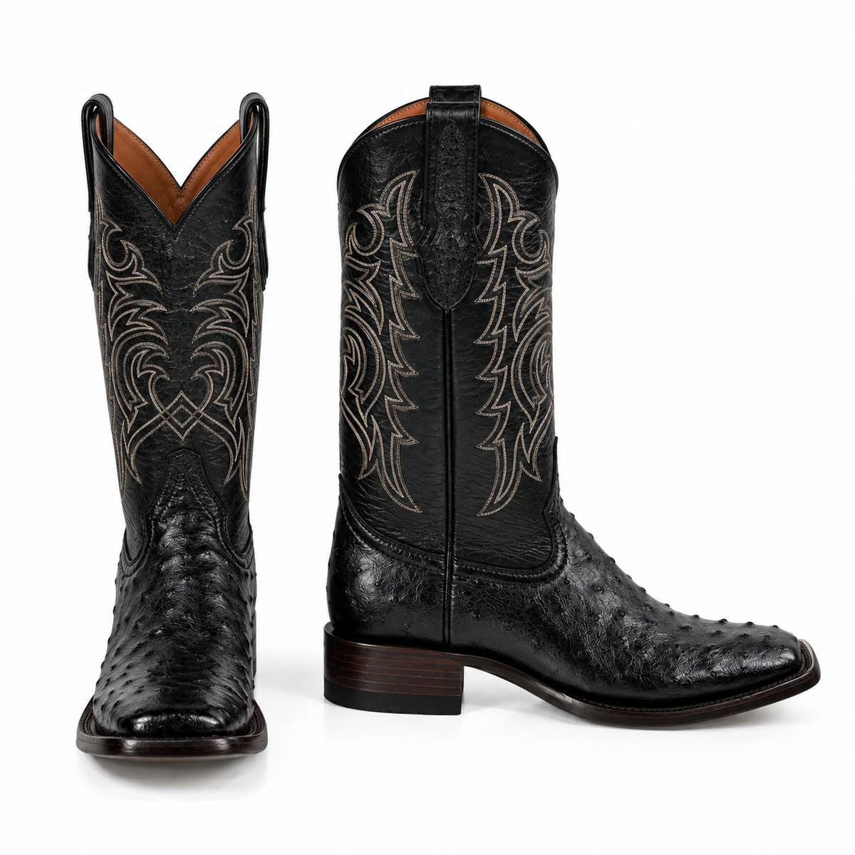 The Maxdale — Ostrich Square Toe Men's Cowboy Boot, side view