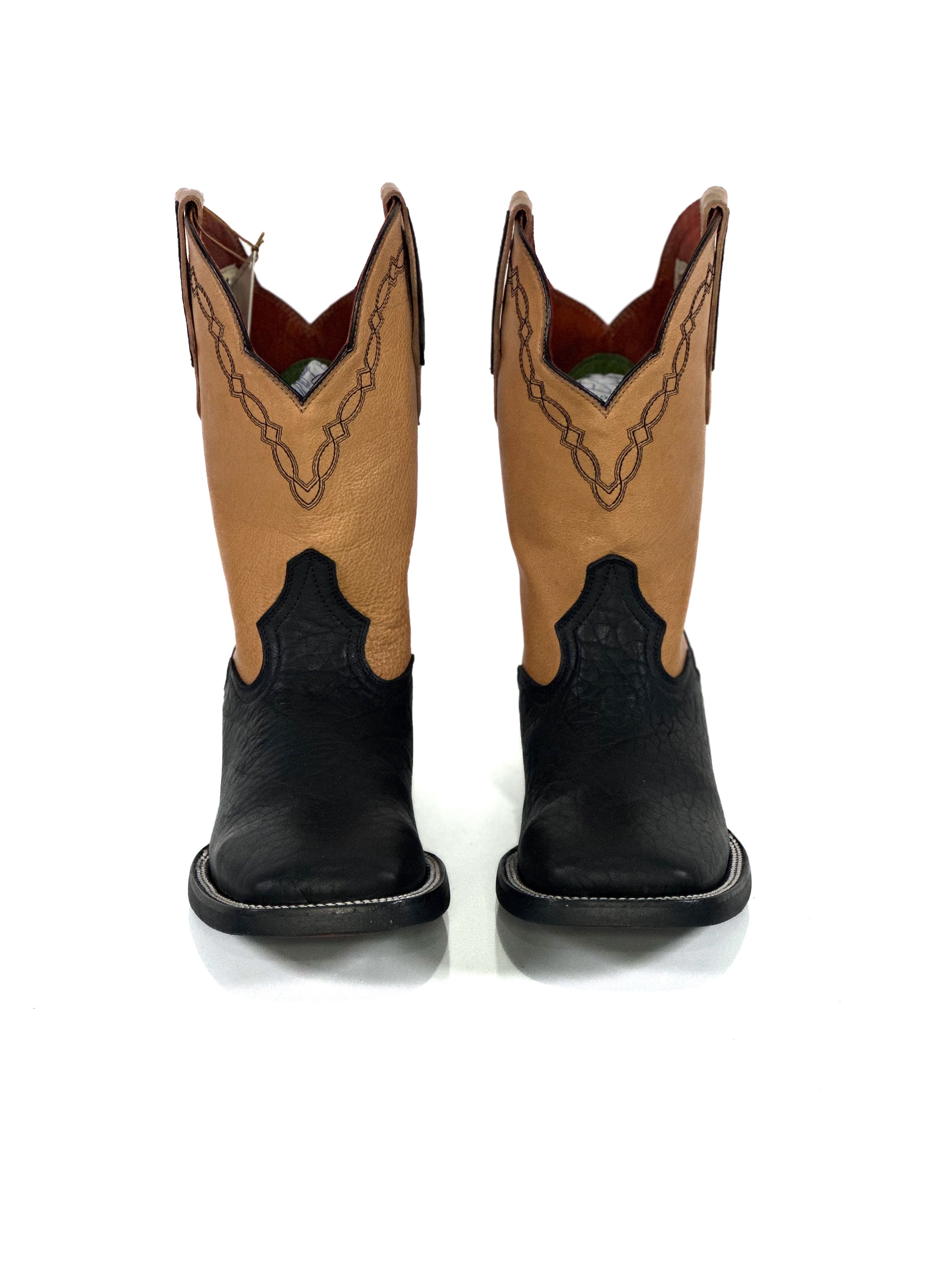 Georgetown Black Boot — side view of handmade western boots