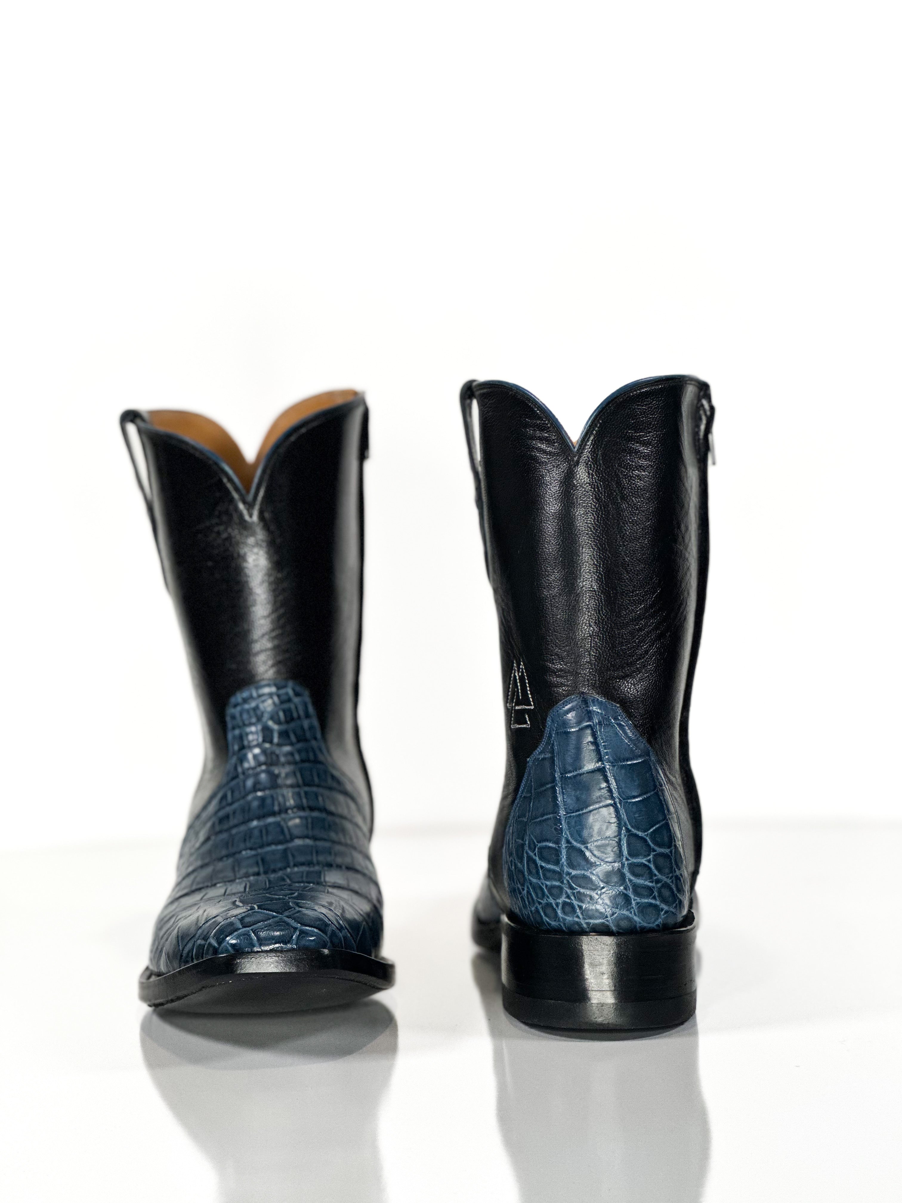 Men’s-Bootie Oxford — detail shot of handmade western boots