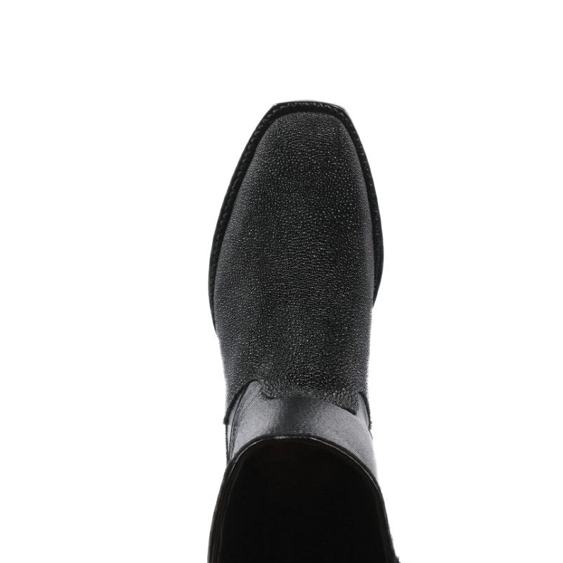 Stingray Leather Zipper Ankle Boots