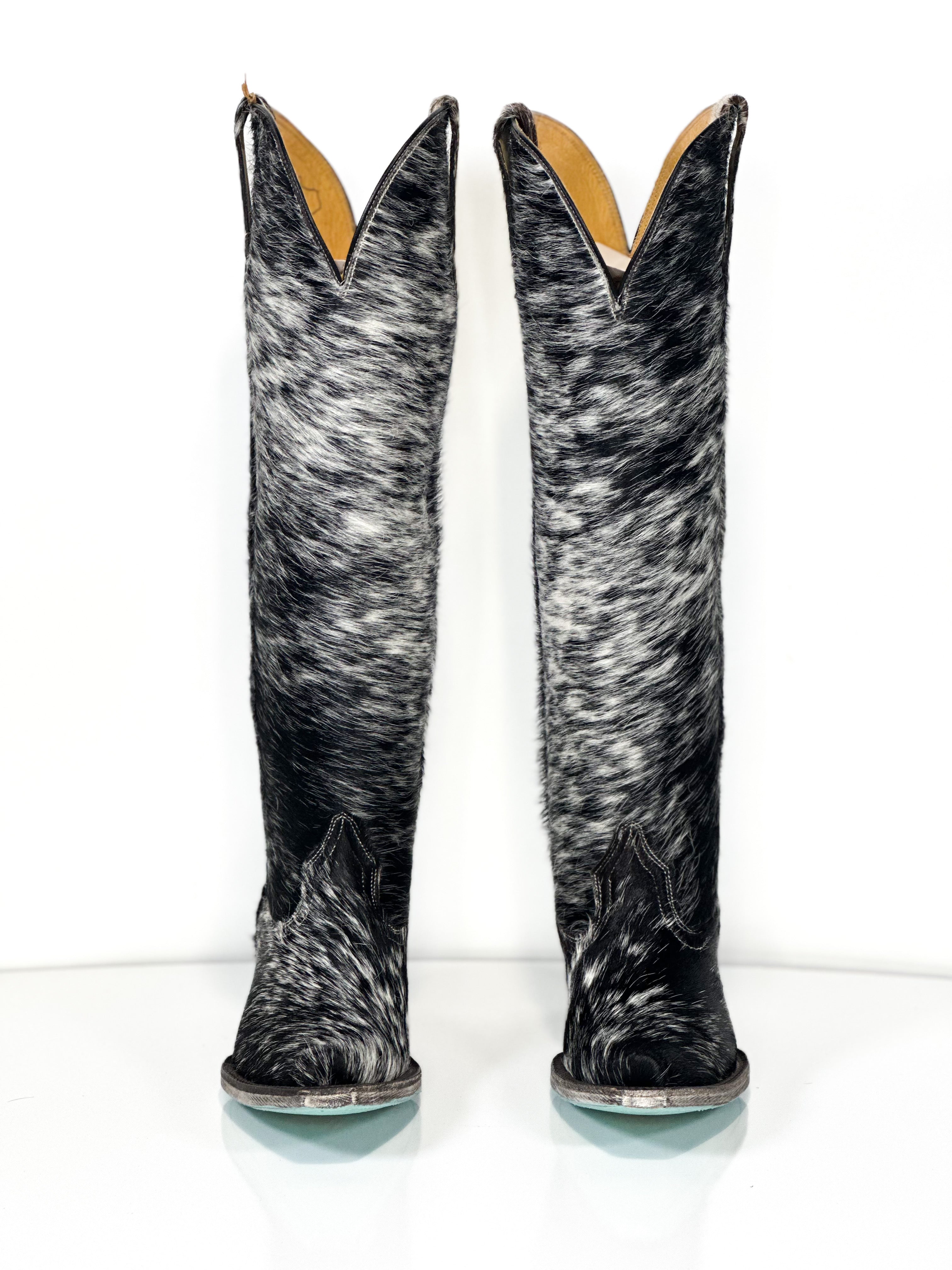 Azeri Cowhide Boot — sole view of handmade western boots