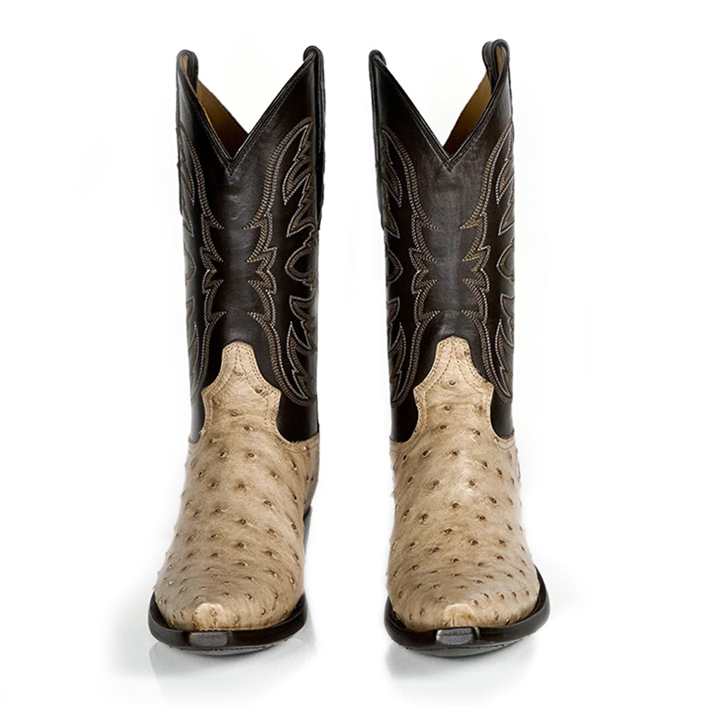 Gardenia- Ostrich Boot — detail shot of handmade ostrich boots