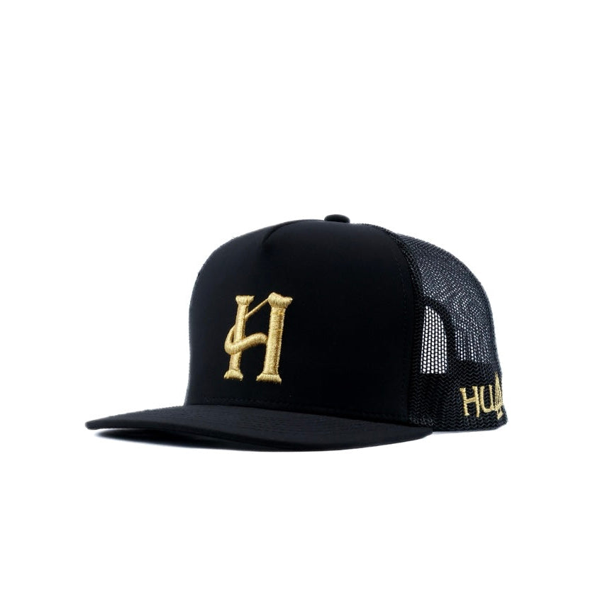 Black mesh cap with golden humble logo