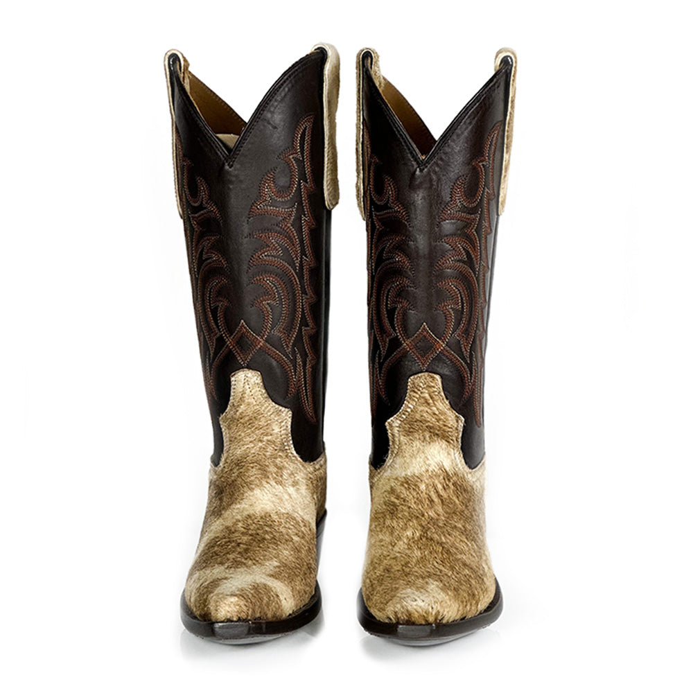 Golden Giraffe Boot — detail shot of handmade western boots