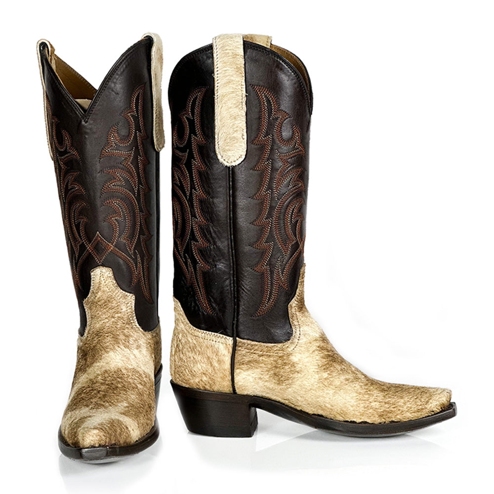 Golden Giraffe Boot — side view of handmade western boots