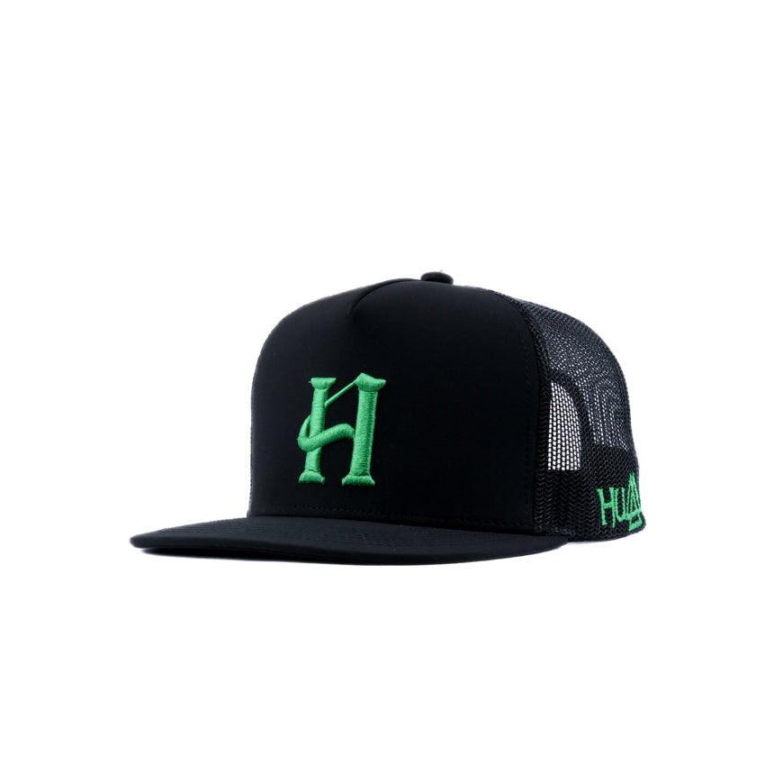 Black mesh cap with green humble logo