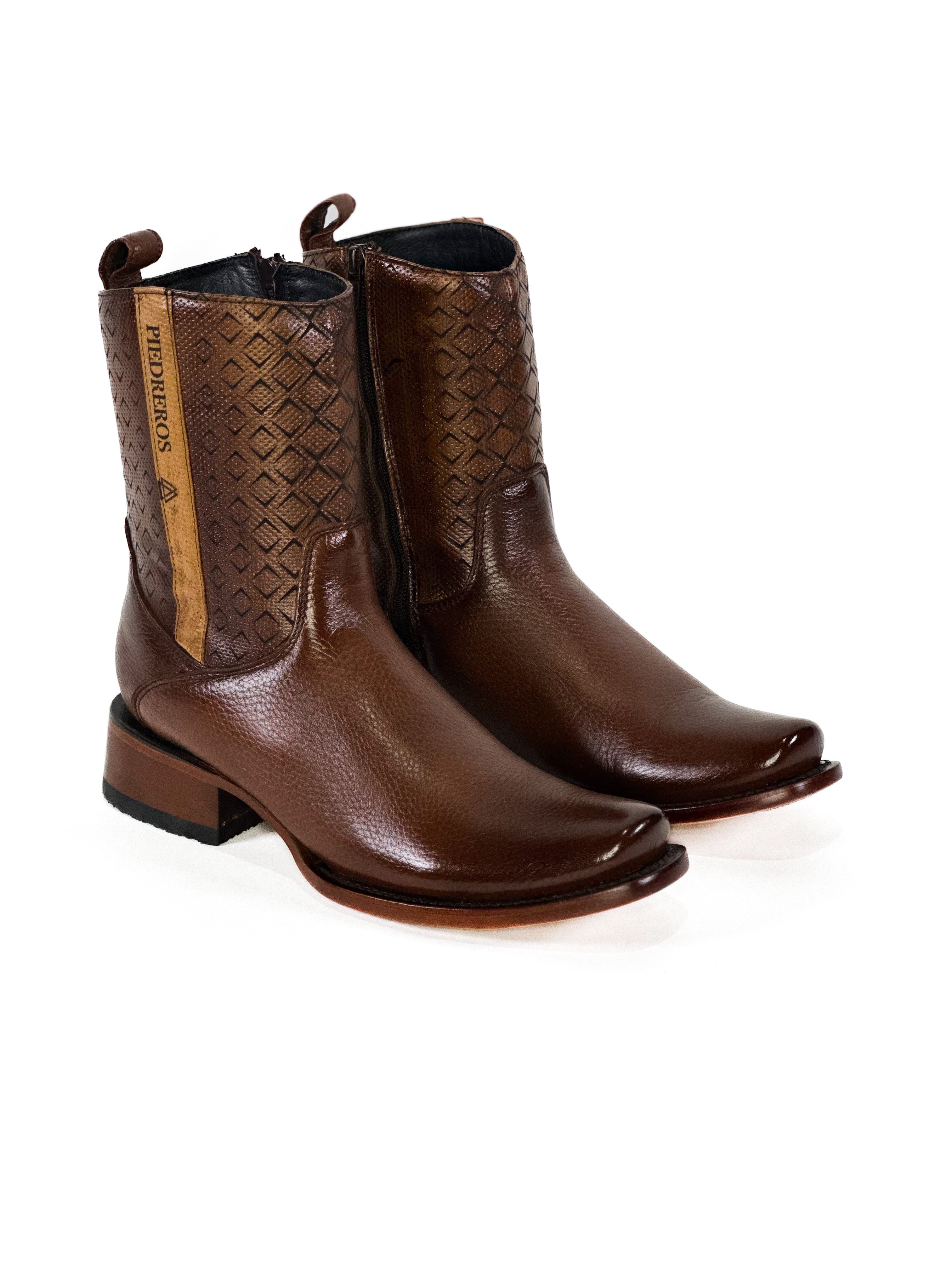 Deer San Vittorio Ankle Boot — leather detail of handmade western boots