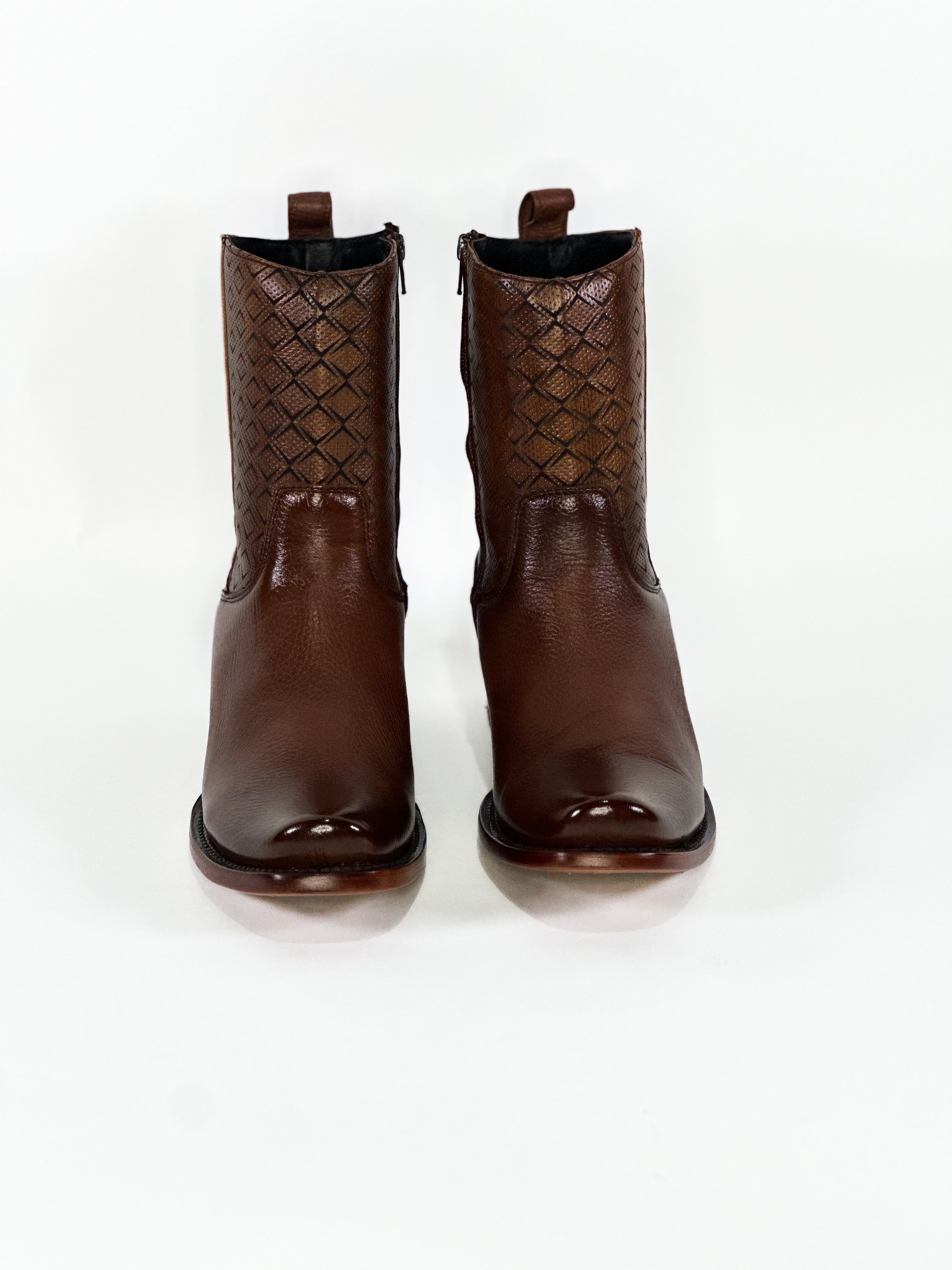 Deer San Vittorio Ankle Boot — stitching detail of handmade western boots