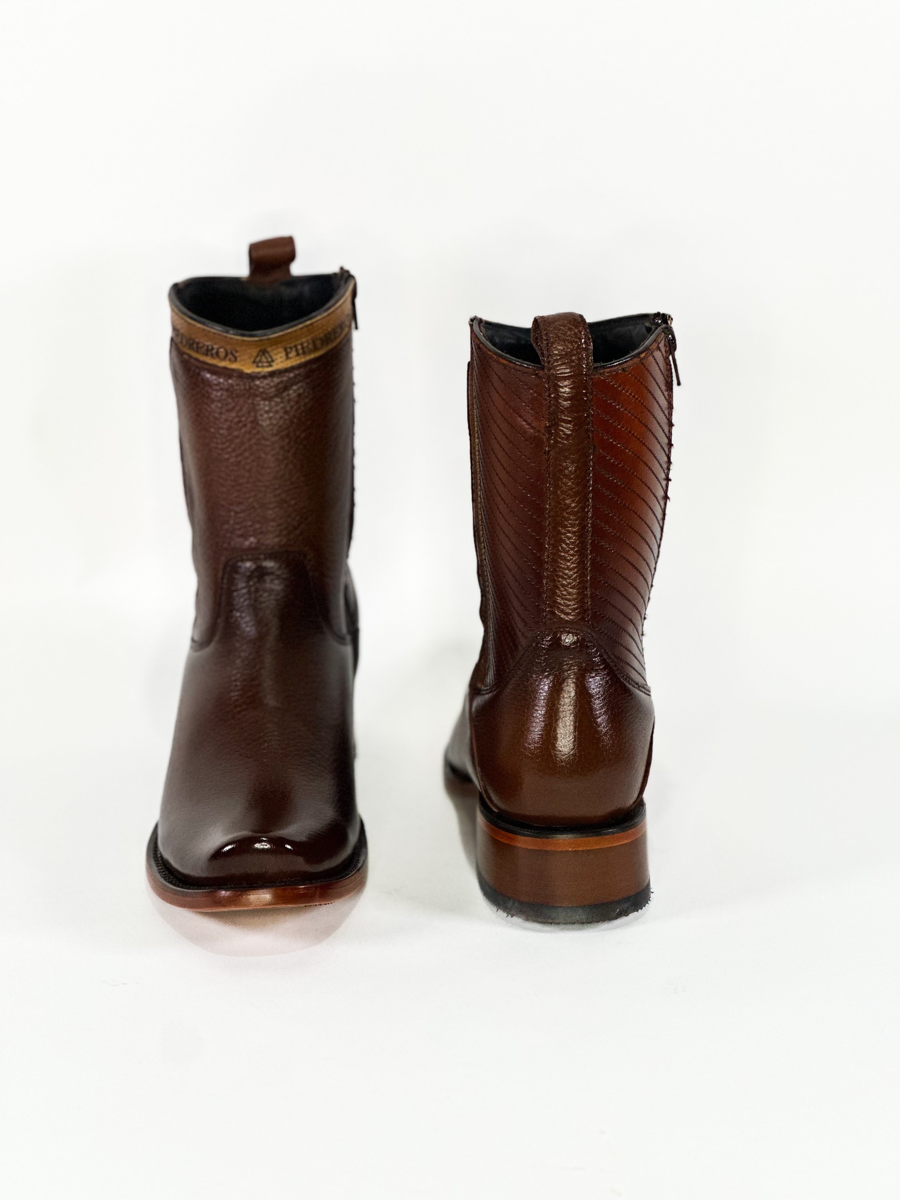 Deer Monte Carlo Ankle Boot — back view of handmade western boots