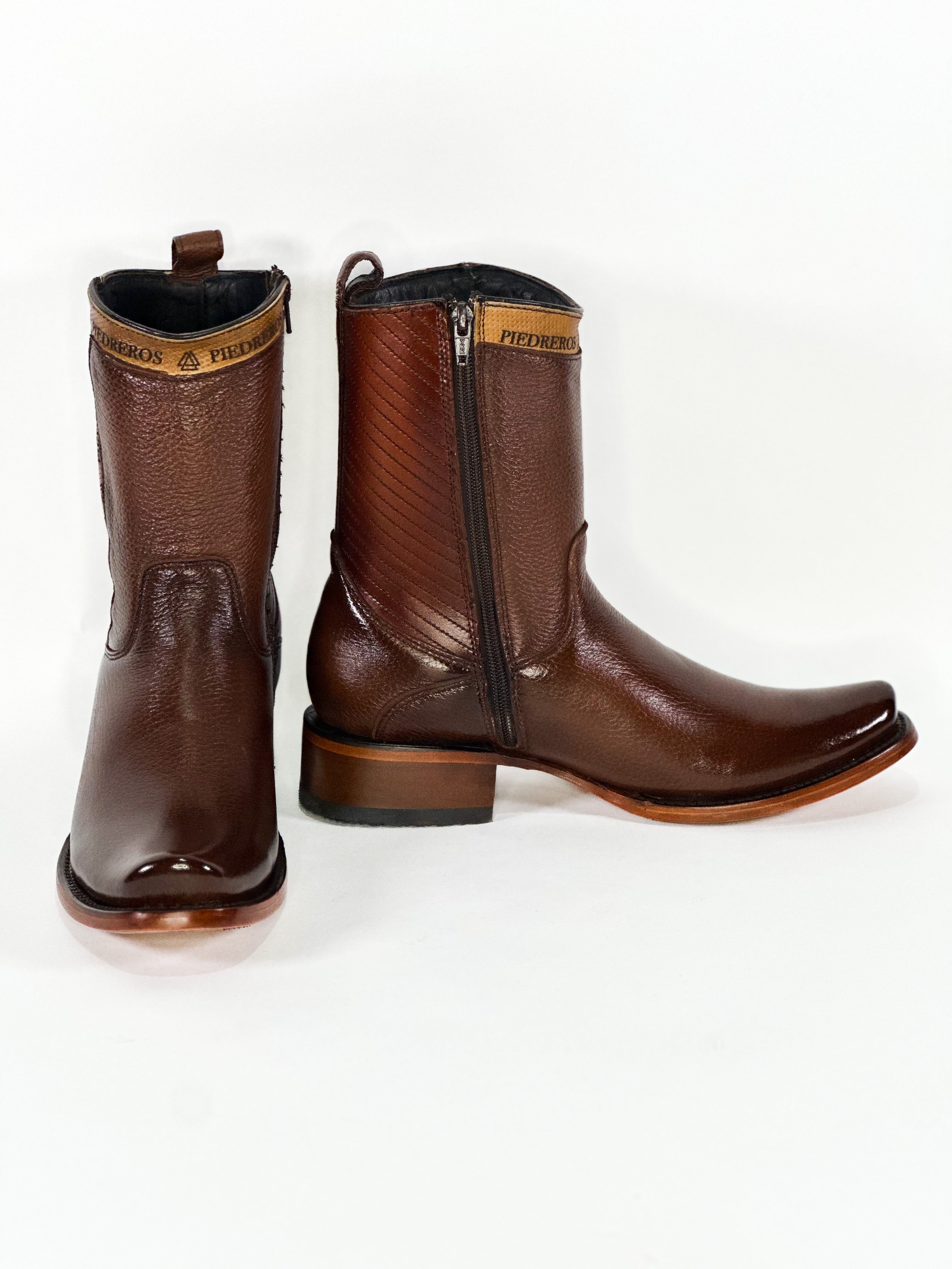 Deer Monte Carlo Ankle Boot — stitching detail of handmade western boots