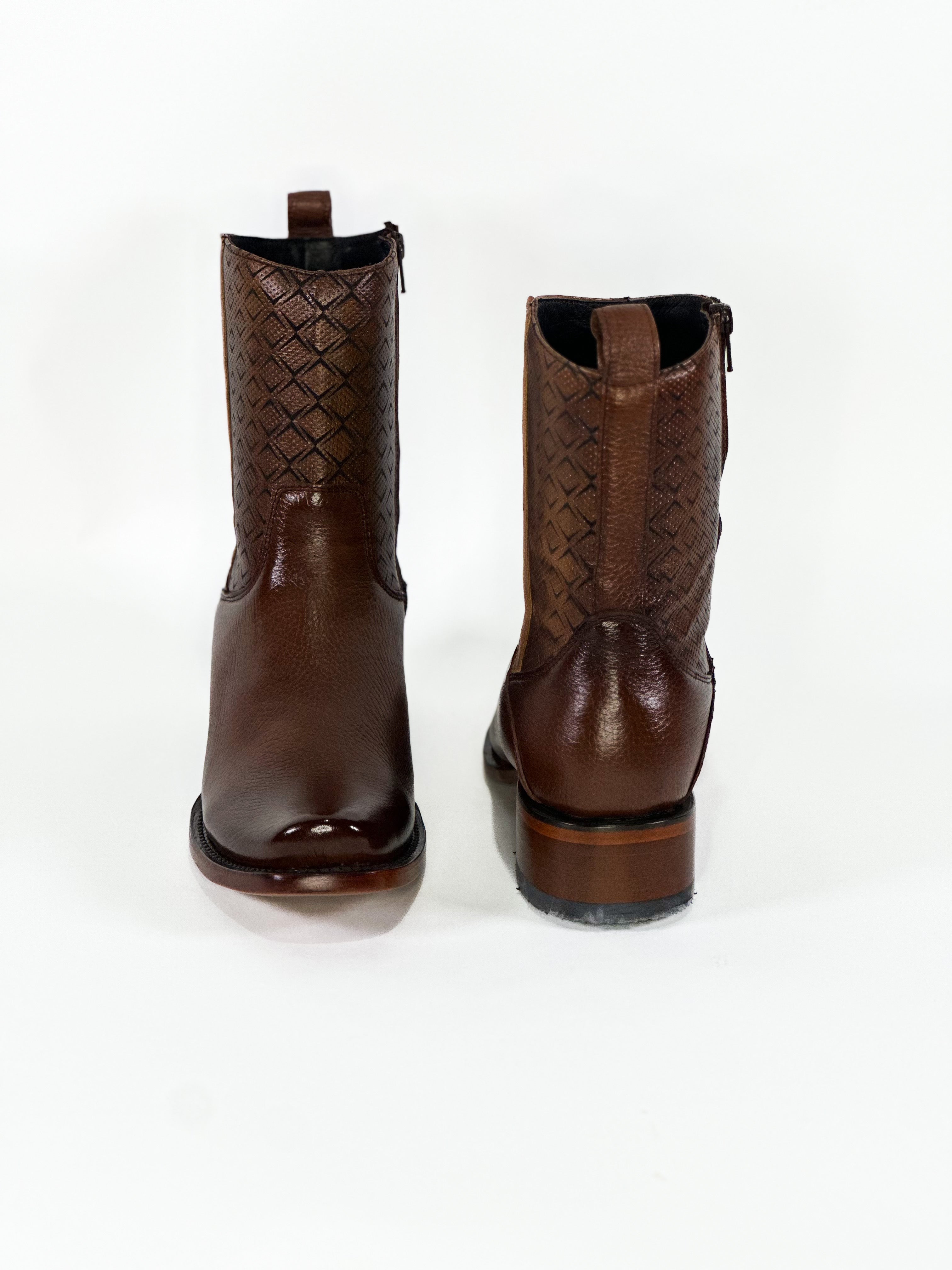 Deer San Vittorio Ankle Boot — back view of handmade western boots