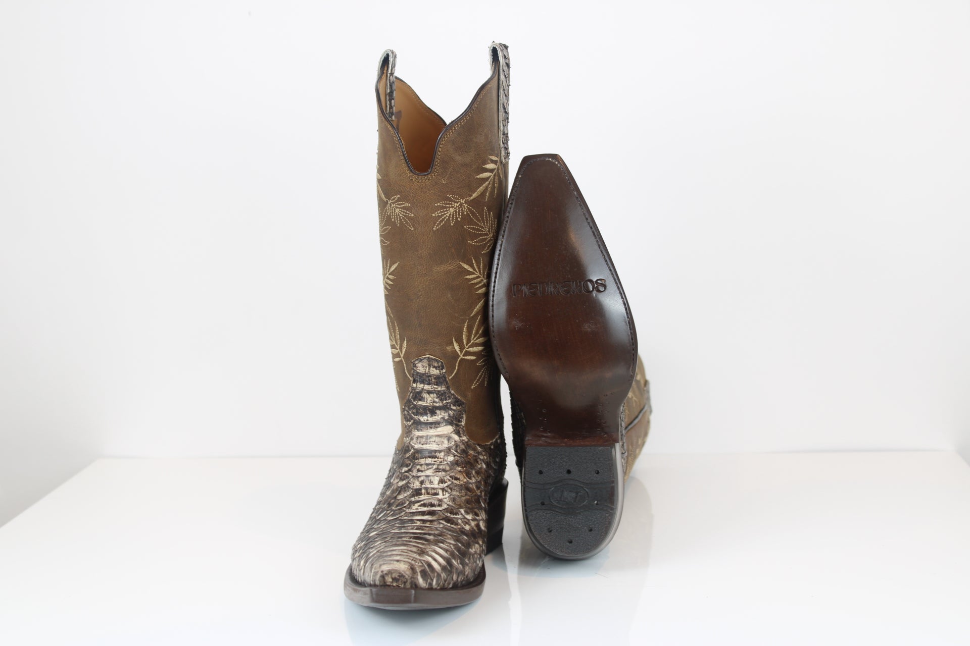Dynastasia Python Boots — detail shot of handmade python boots