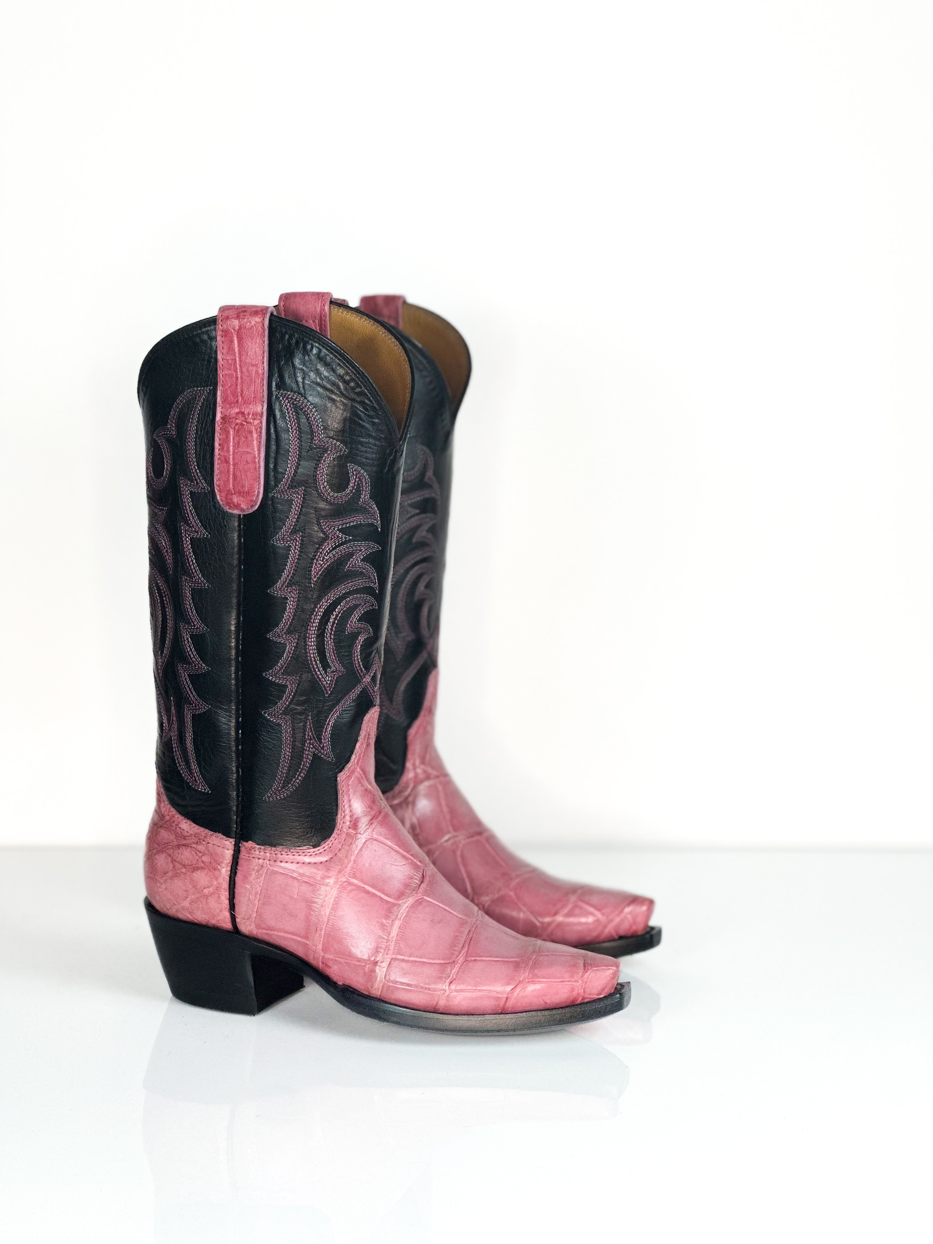 Bubble Pink Boots — handmade western boots by Cuadra Piedreros