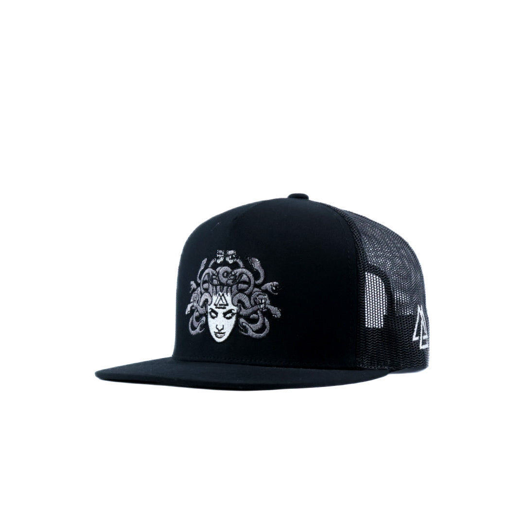 Black, white and grey medusa cap