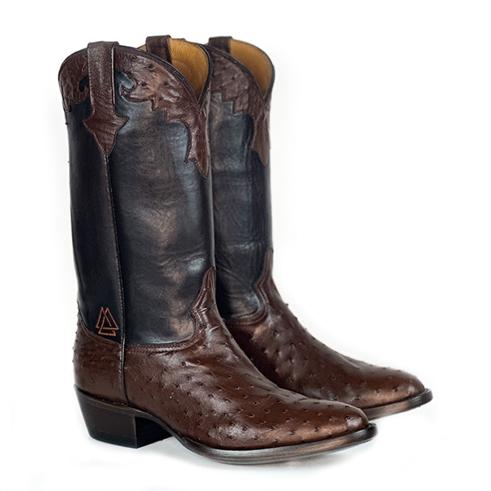 Ostrich- Buck Brown Boot — handmade ostrich boots by Cuadra Piedreros