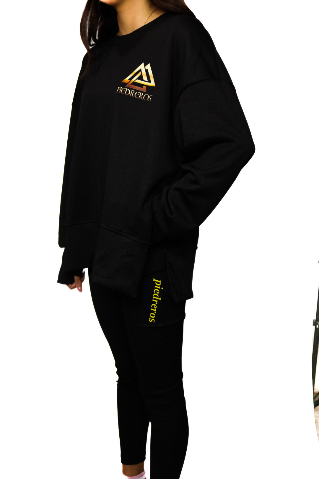 Black sweat set with Piedreros Logo 