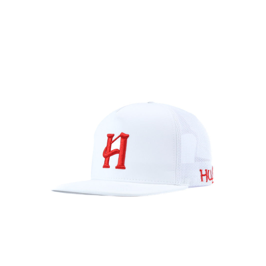 White cap with red humble logo 