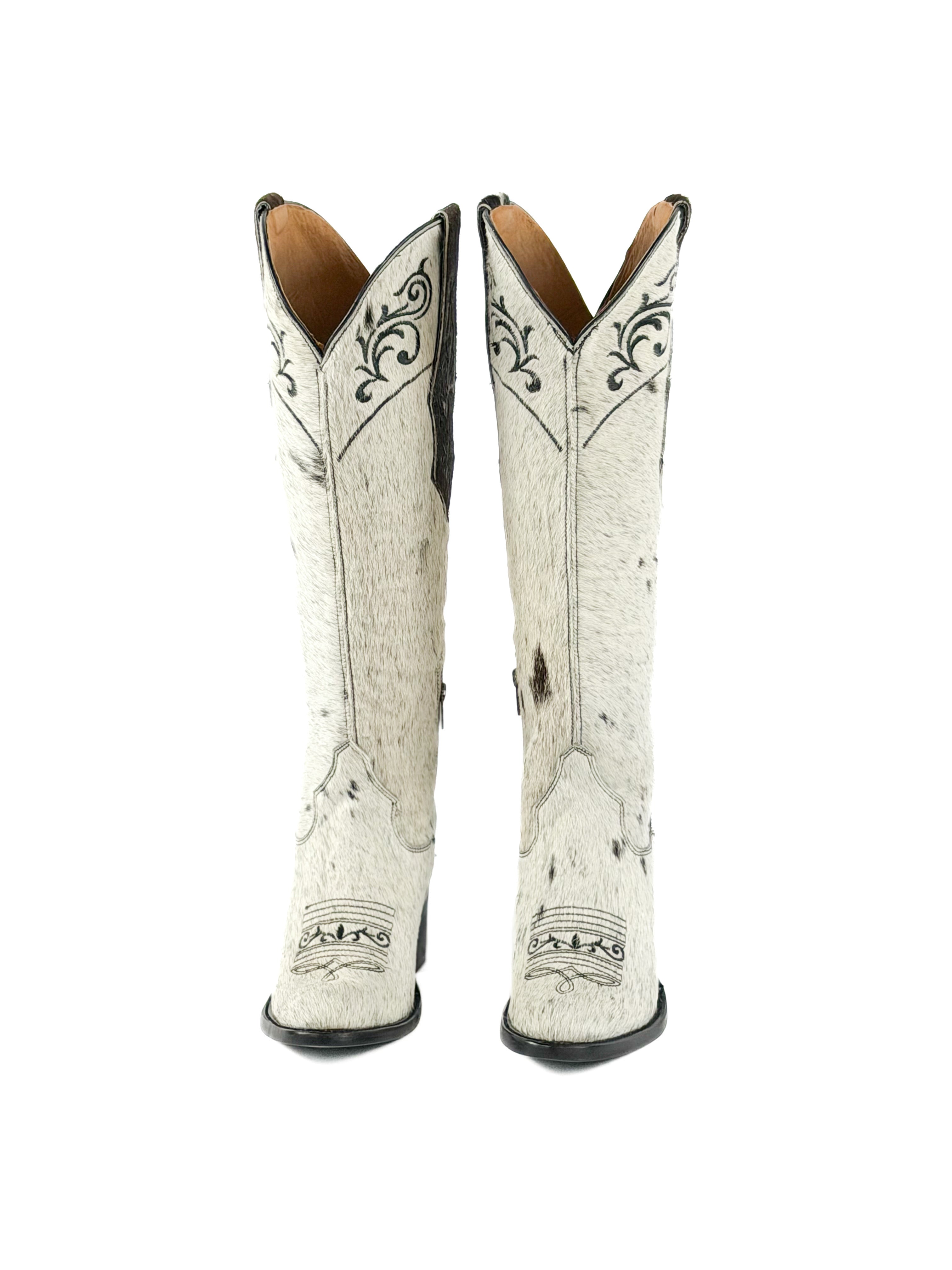 Women's Round Toe Cowhide Boots