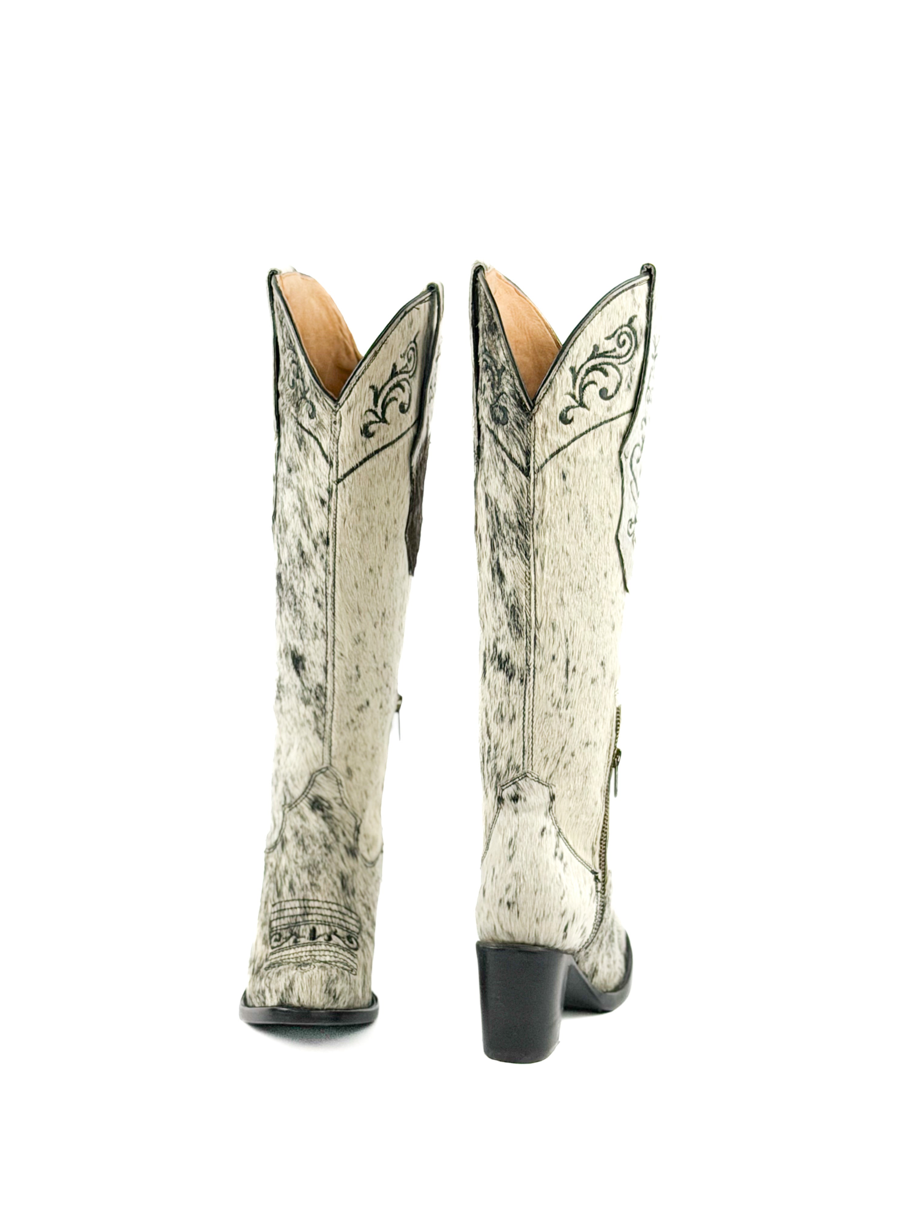 Womens Round Toe Cowhide Boots