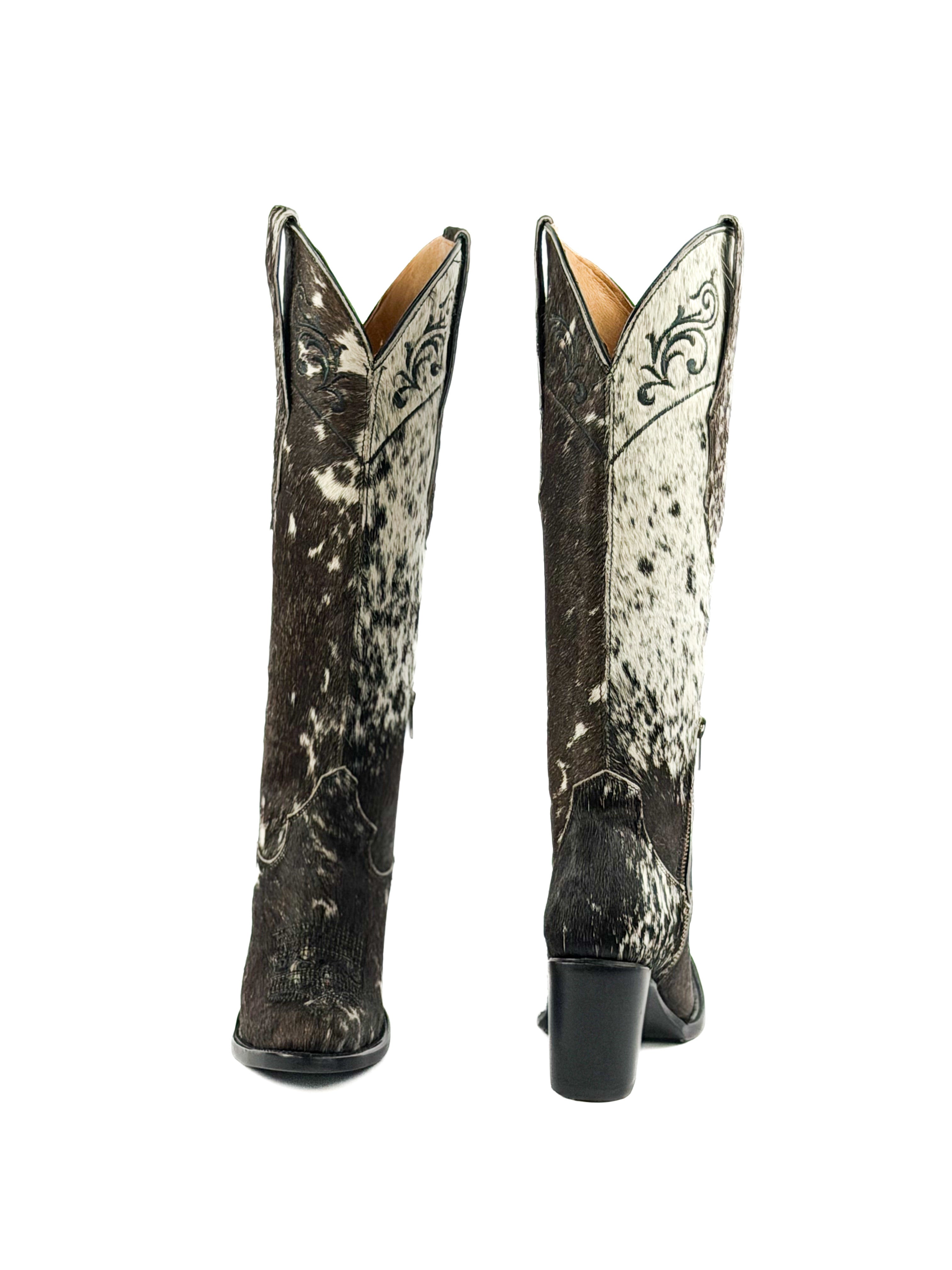 Women's Round Toe Cowhide Boots