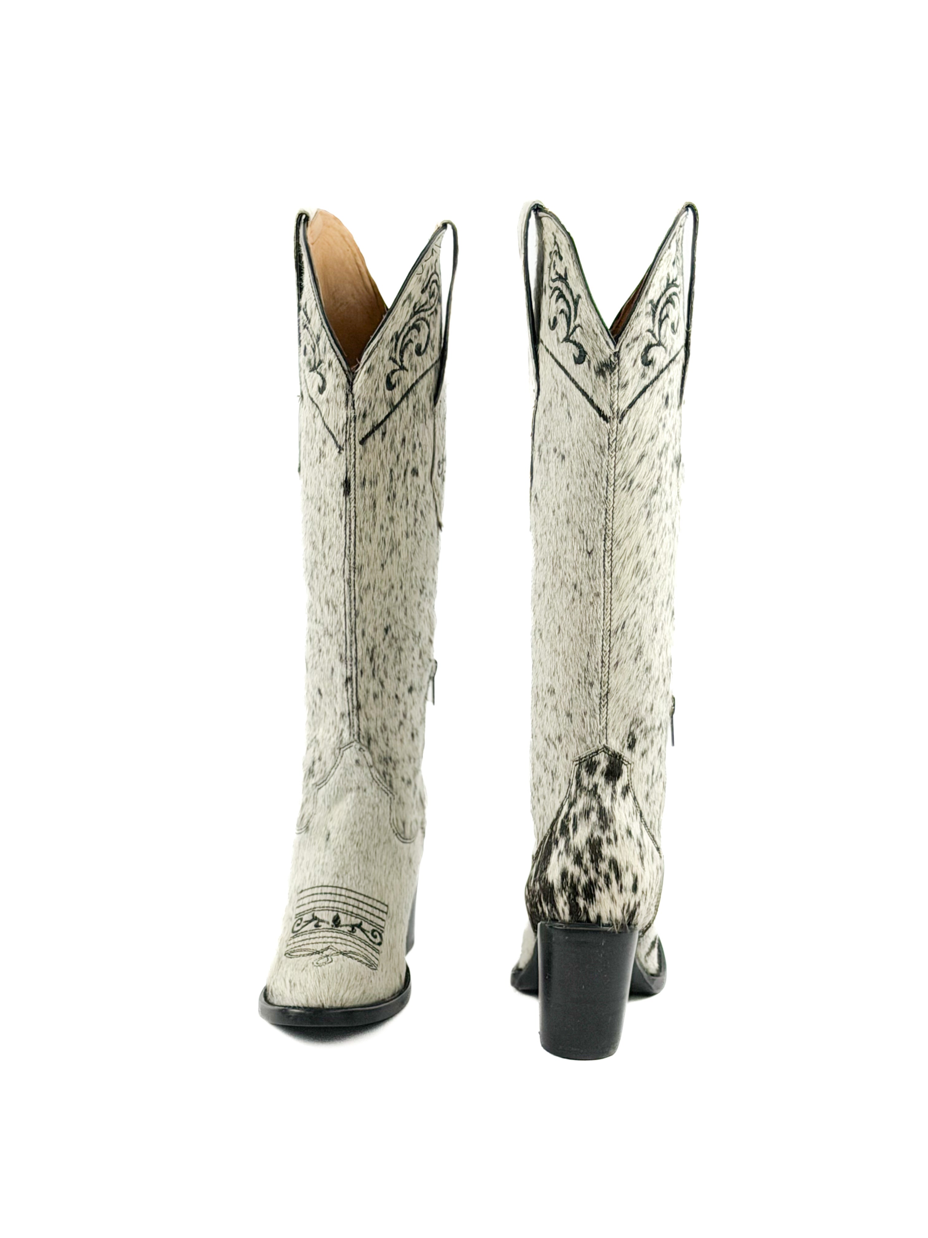 Women's Round Toe Cowhide Boots