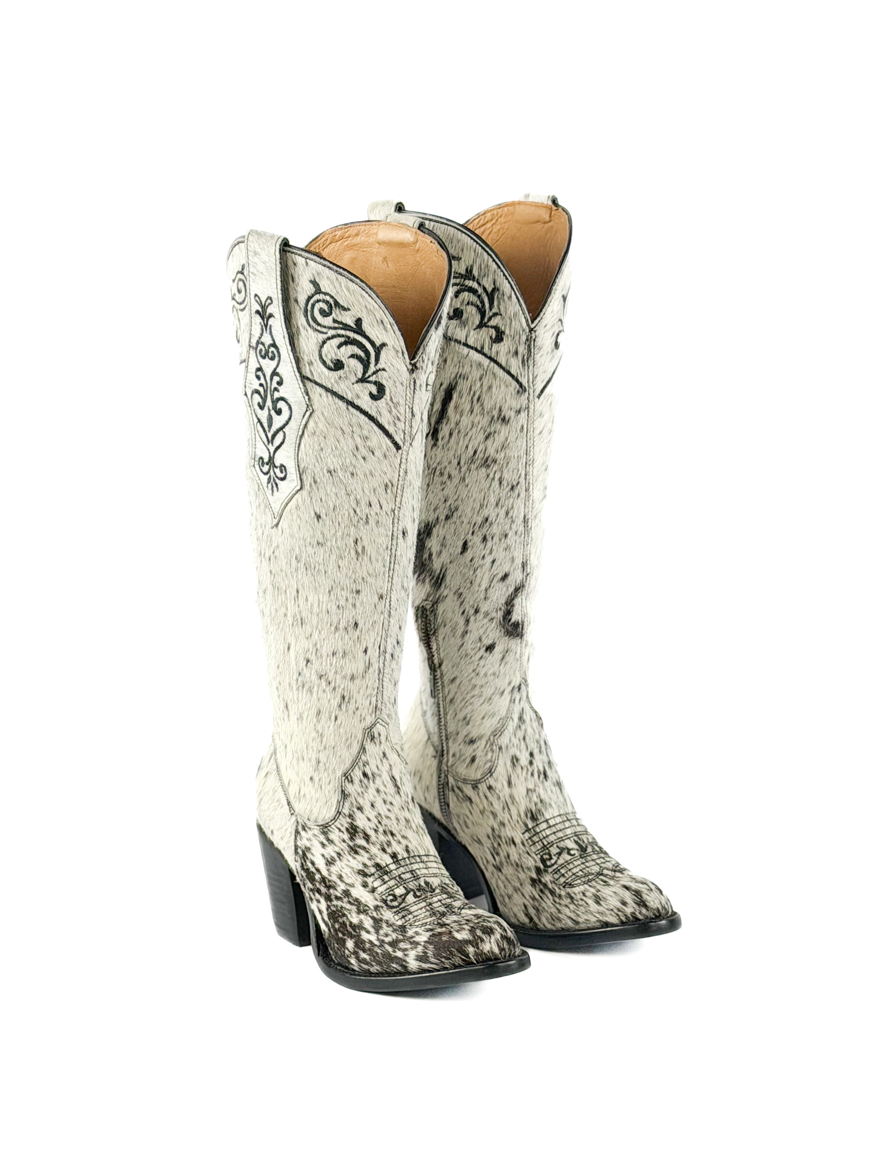 Women's Round Toe Cowhide Boots