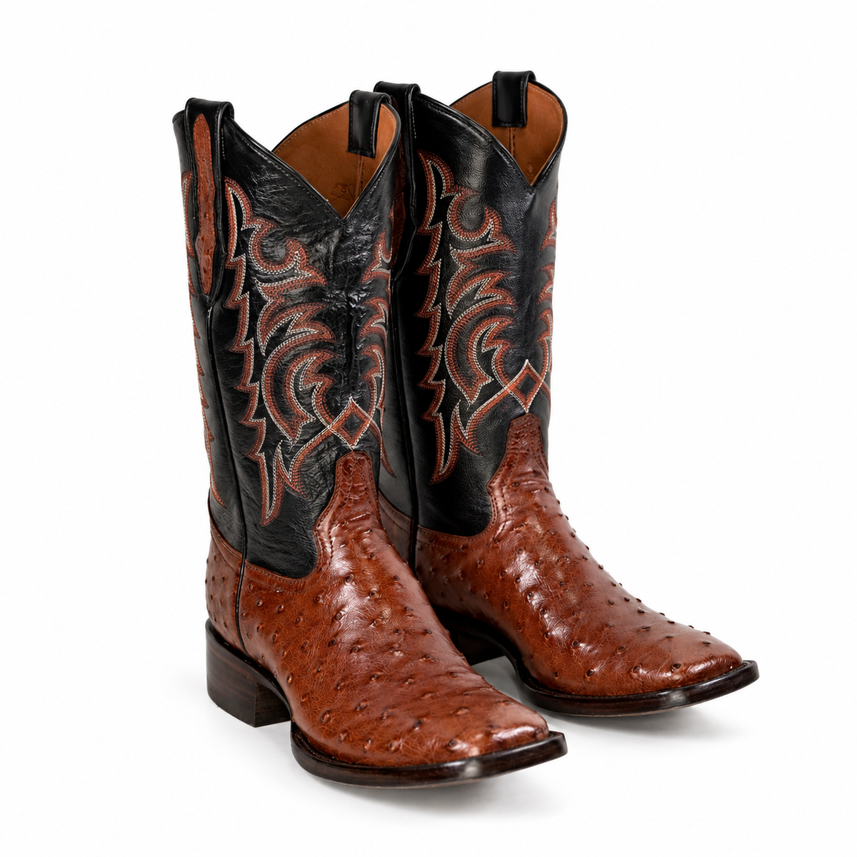 The Maxdale — Ostrich Square Toe Men's Cowboy Boot, angled view