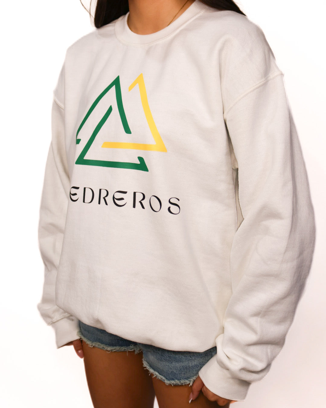 White piedreros logo sweater 