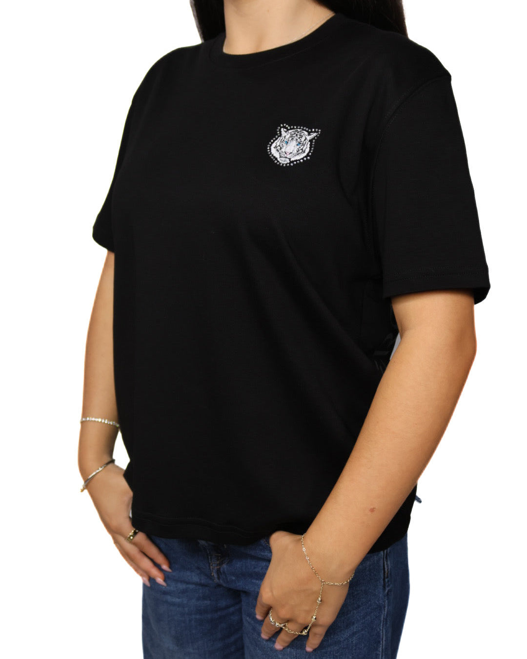Black women's shirt polo tiger 