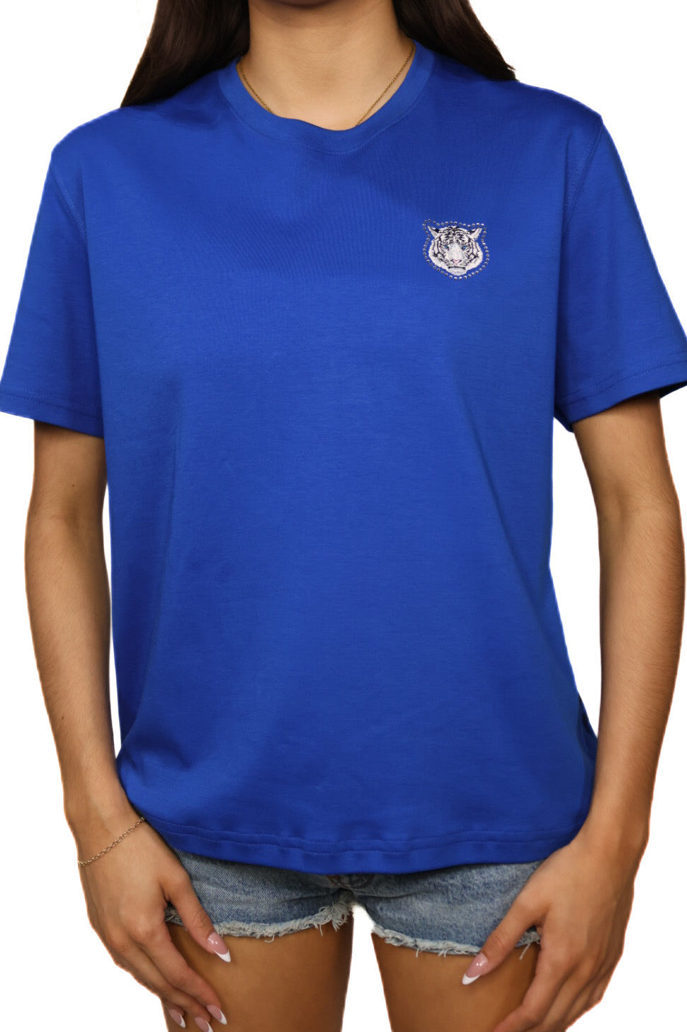 Blue women's cotton shirt
