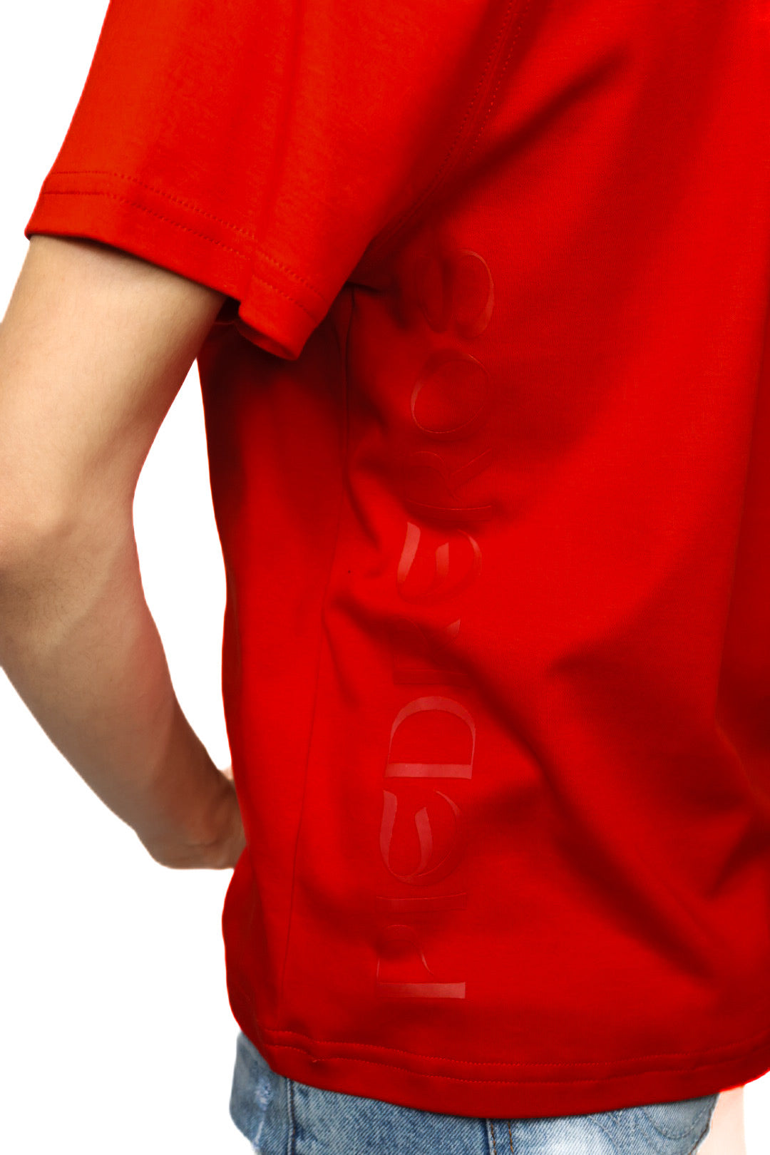 Red womens Shirt with piedreros logo on the side 