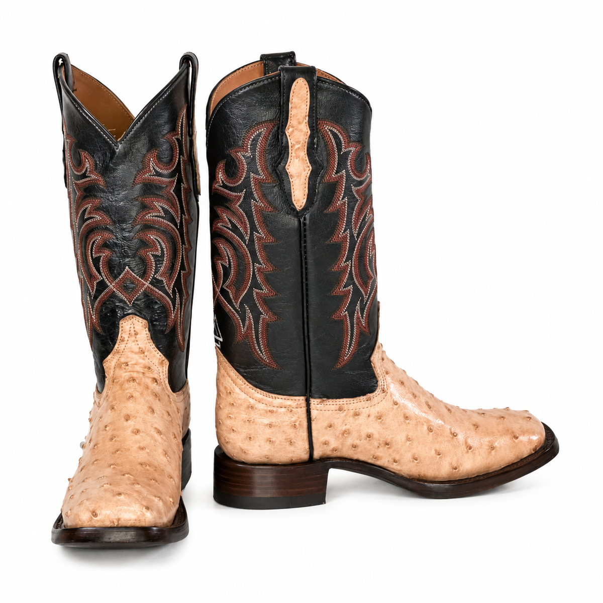The Maxdale — Ostrich Square Toe Men's Cowboy Boot, angled view